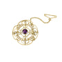 15ct Gold Amethyst and Seed Pearl Brooch Pre-Owned