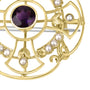 15ct Gold Amethyst and Seed Pearl Brooch Pre-Owned