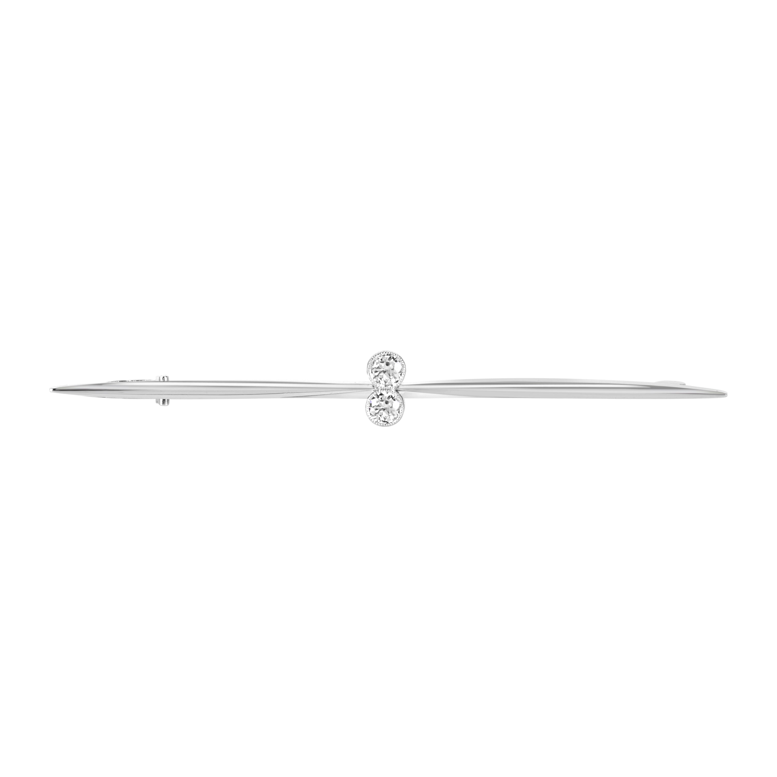 15ct Yellow Gold Two Stone Diamond Pre-Owned Brooch