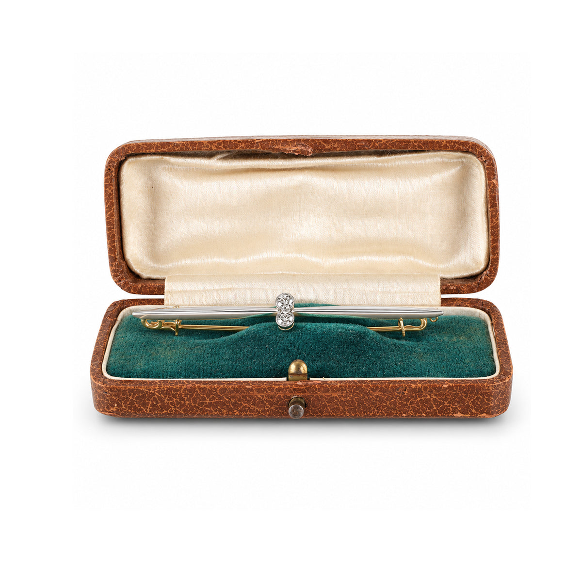 15ct Yellow Gold Two Stone Diamond Pre-Owned Brooch