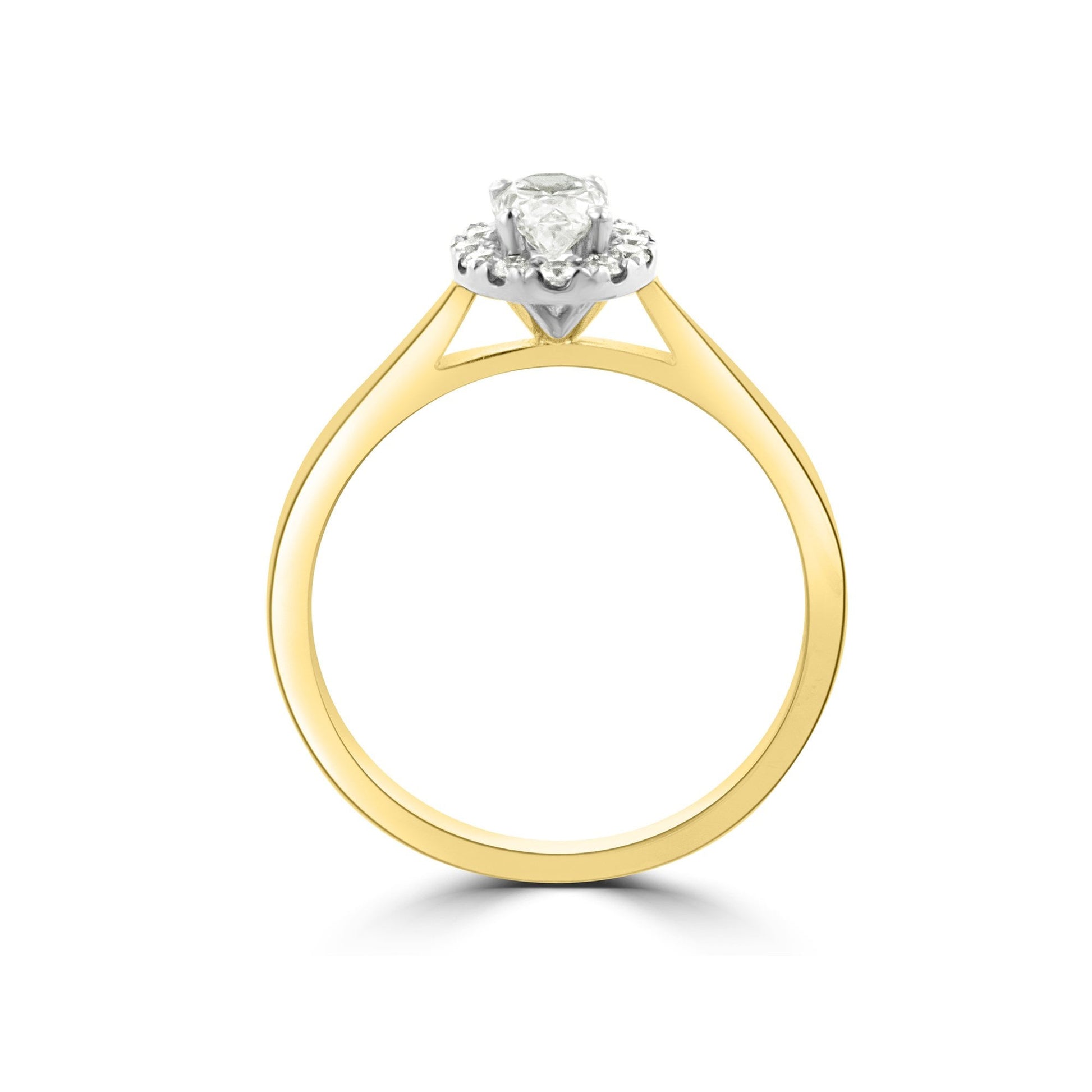 Half Carat Oval Diamond Cluster Halo Ring