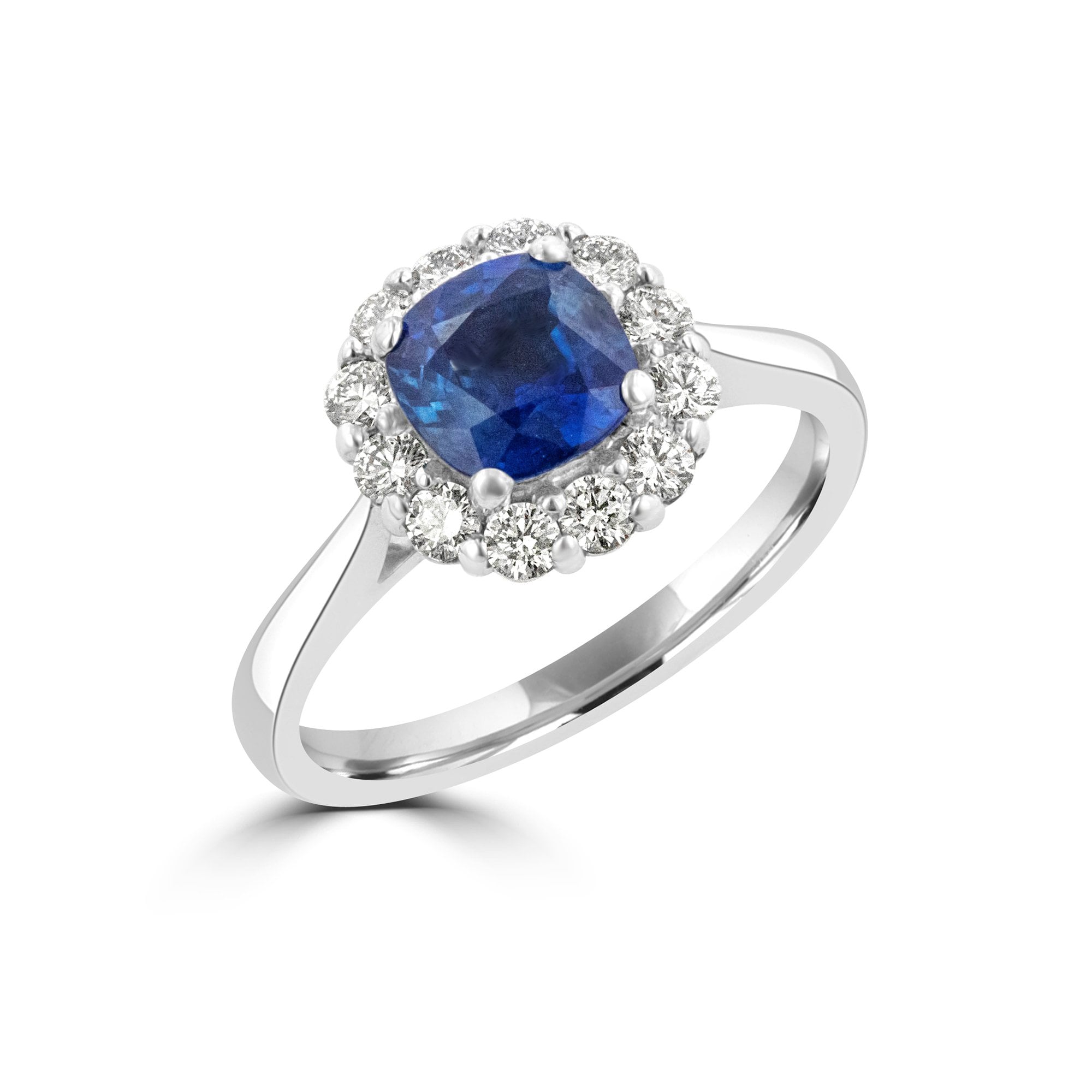 Untreated Sapphire and Diamond Ring Designed by Avanti