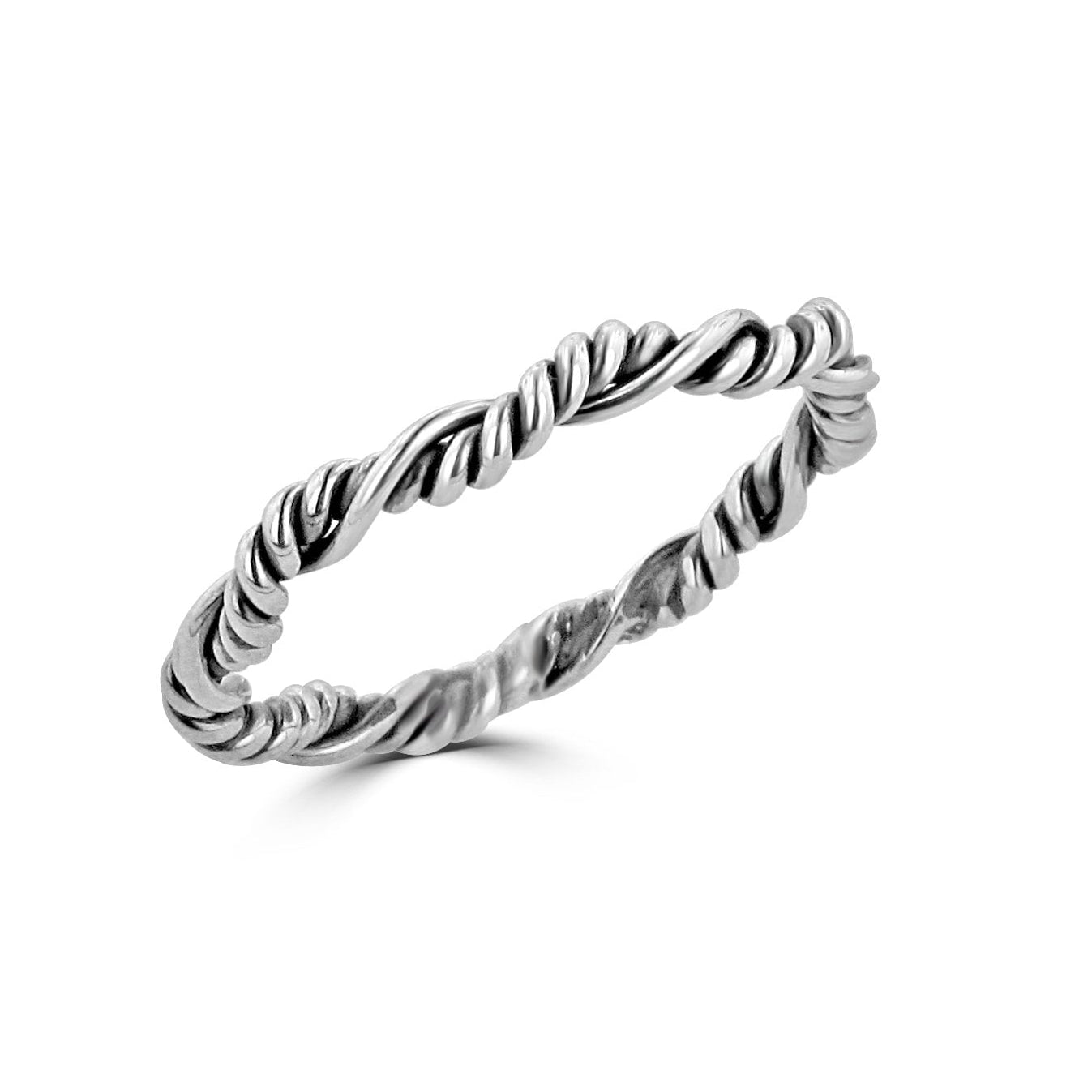 2.5mm Hand Twisted Silver Band Ring