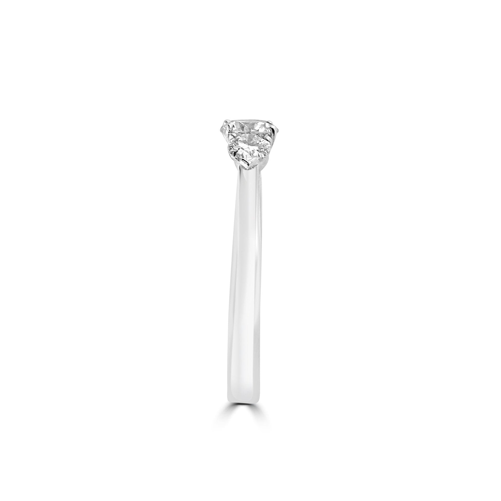 Three Stone Round and Pear Diamond Ring 0.80ct Total