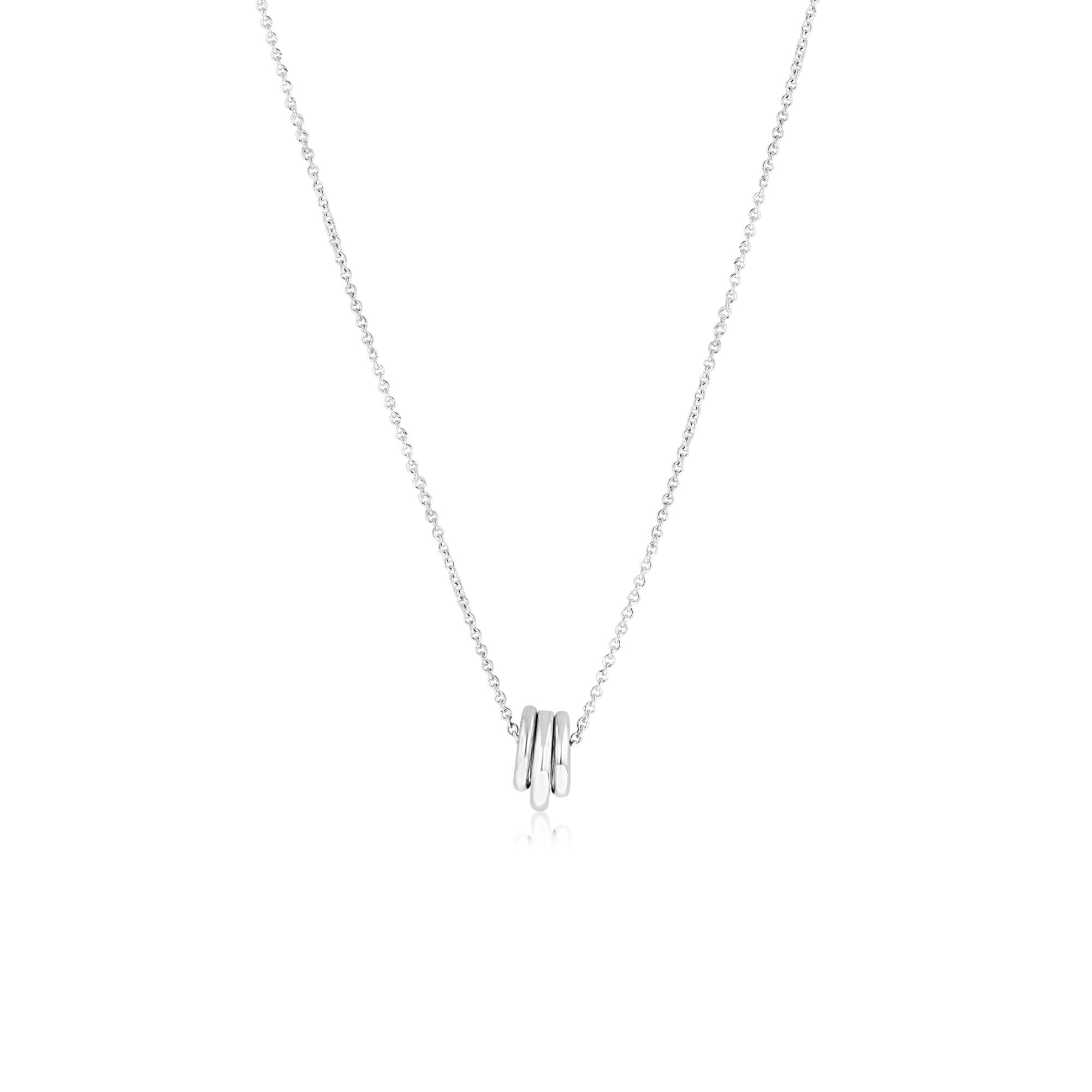 Sterling Silver Three Hoop Organic Pendant and Chain