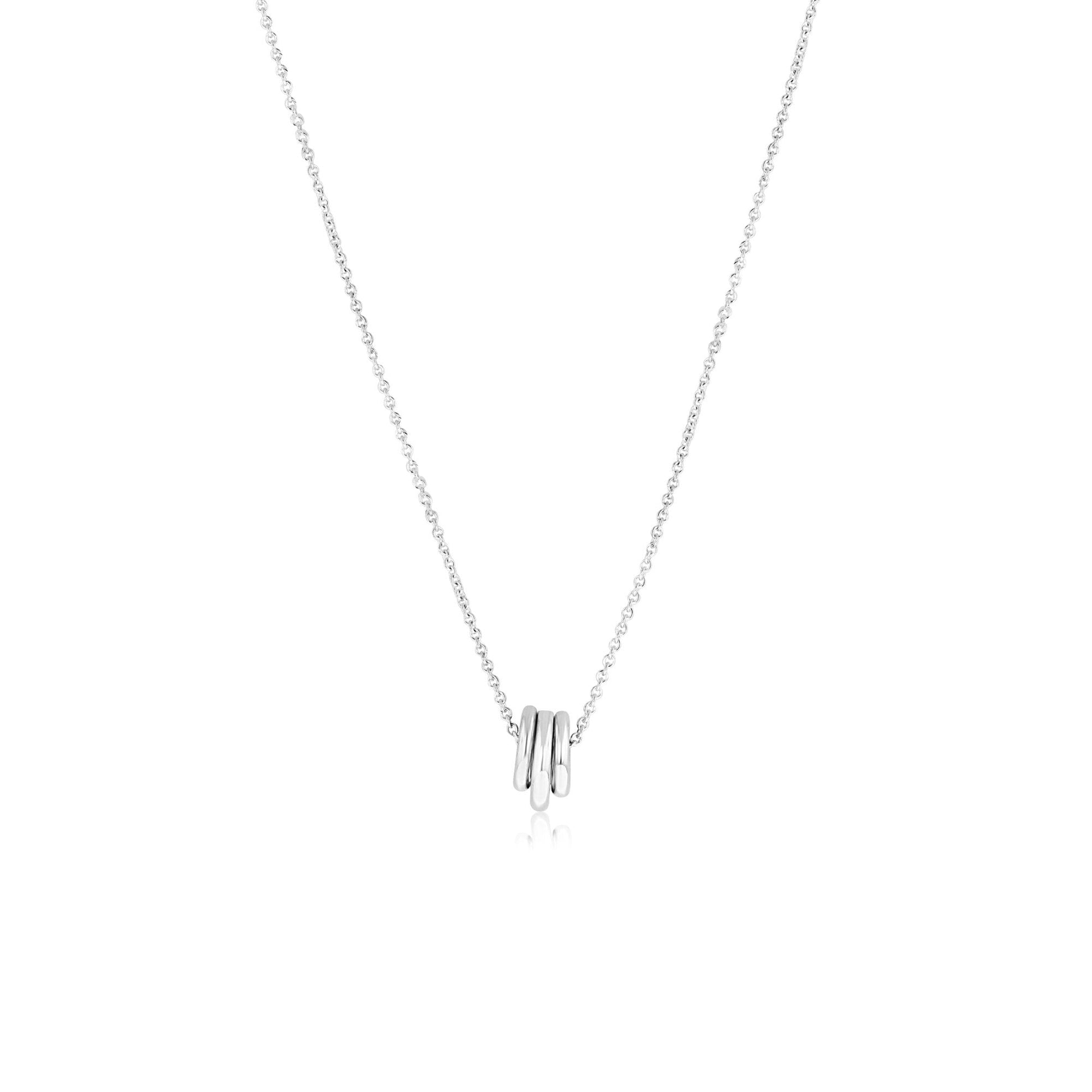 Sterling Silver Three Hoop Organic Pendant and Chain