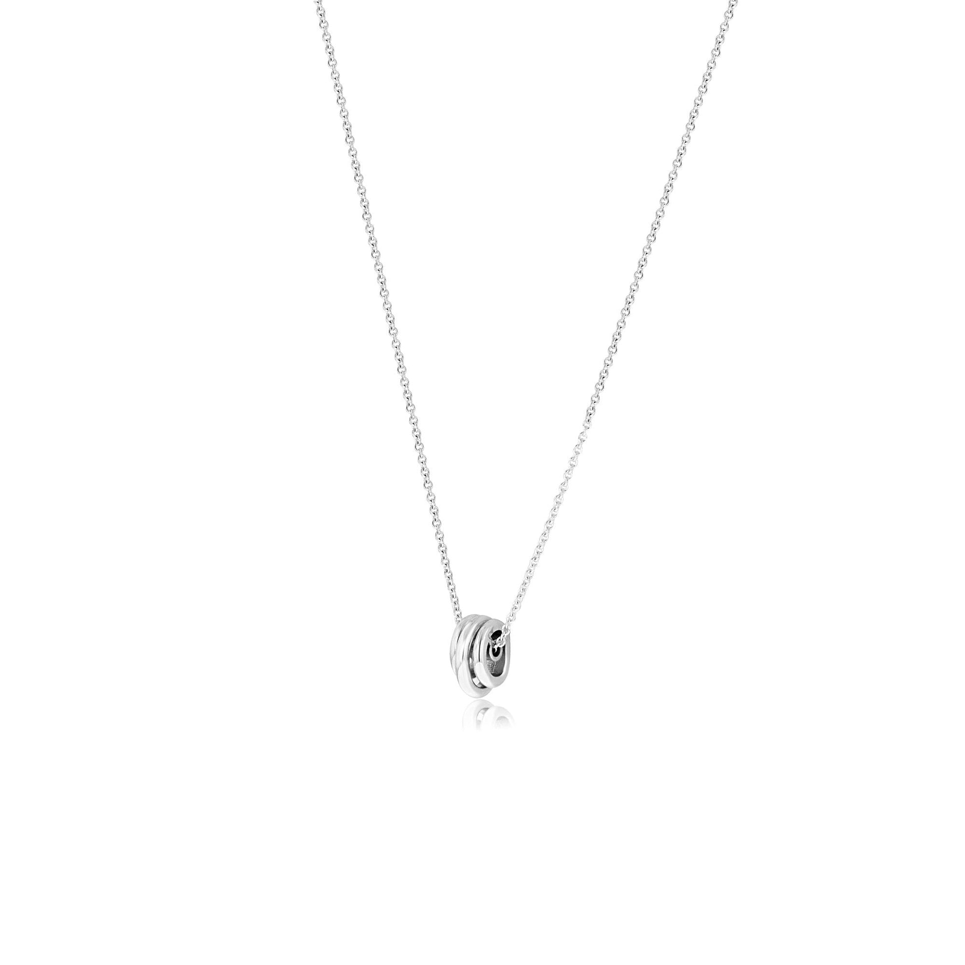 Sterling Silver Three Hoop Organic Pendant and Chain