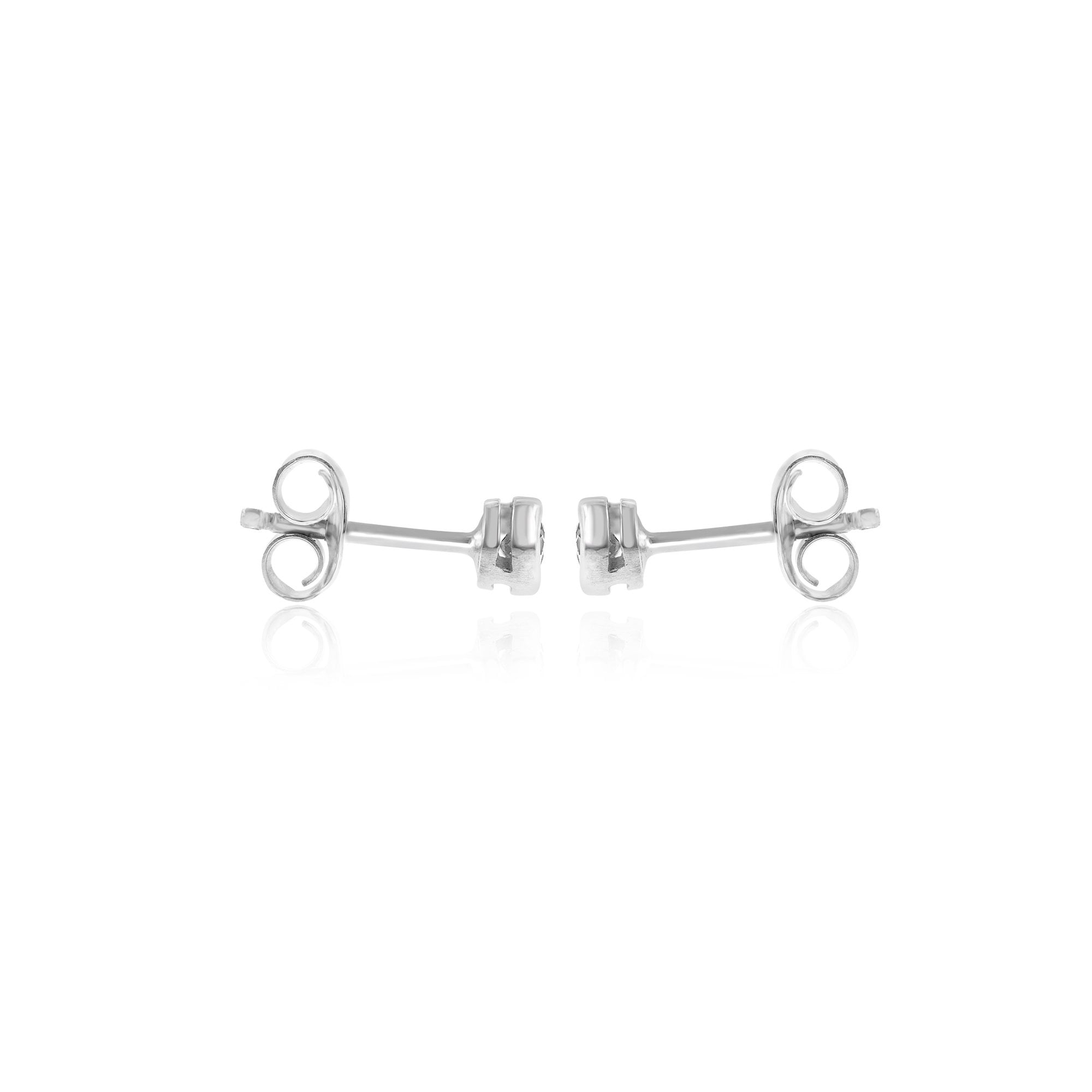 Silver and Blue Topaz Round Stud Earrings