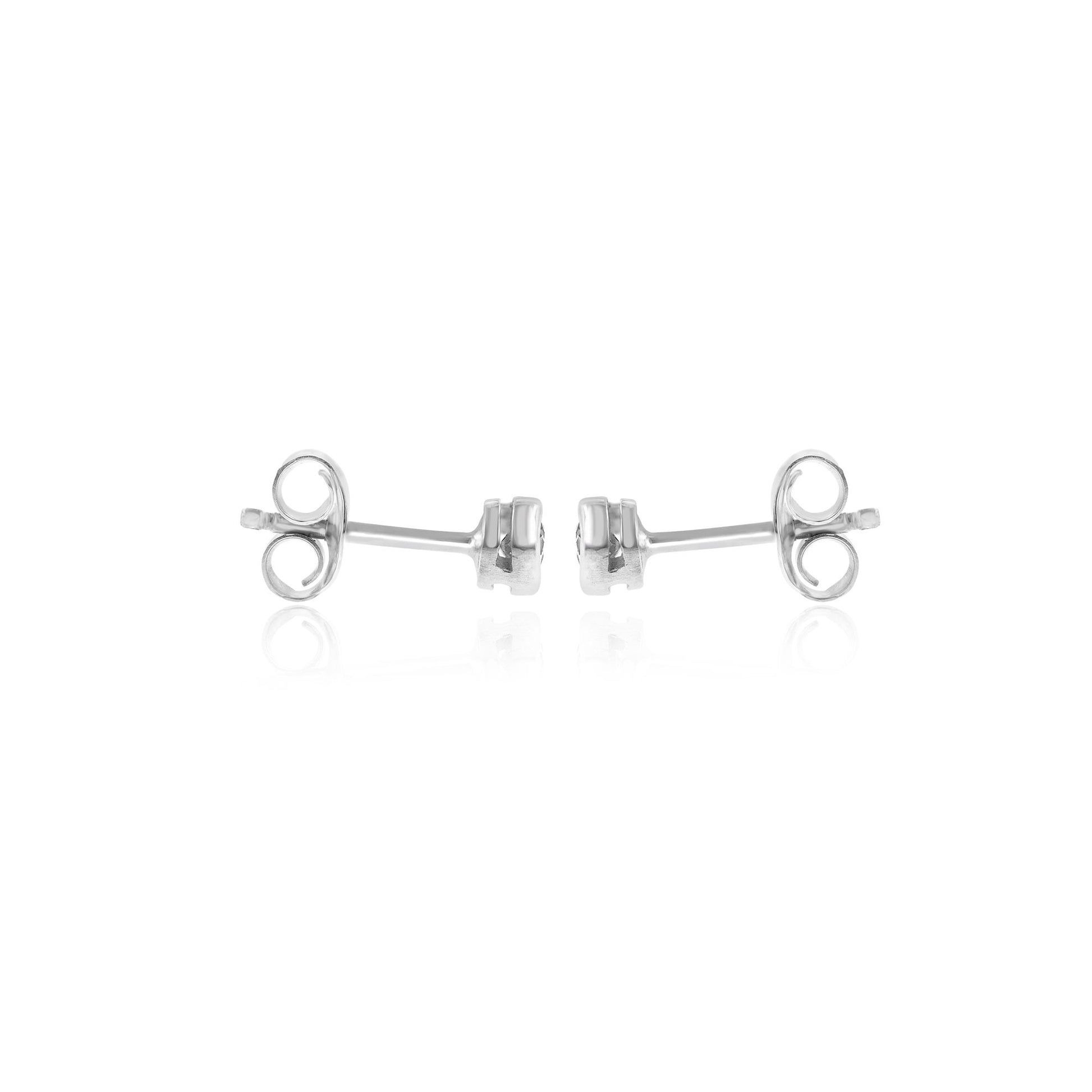Silver and Blue Topaz Round Stud Earrings