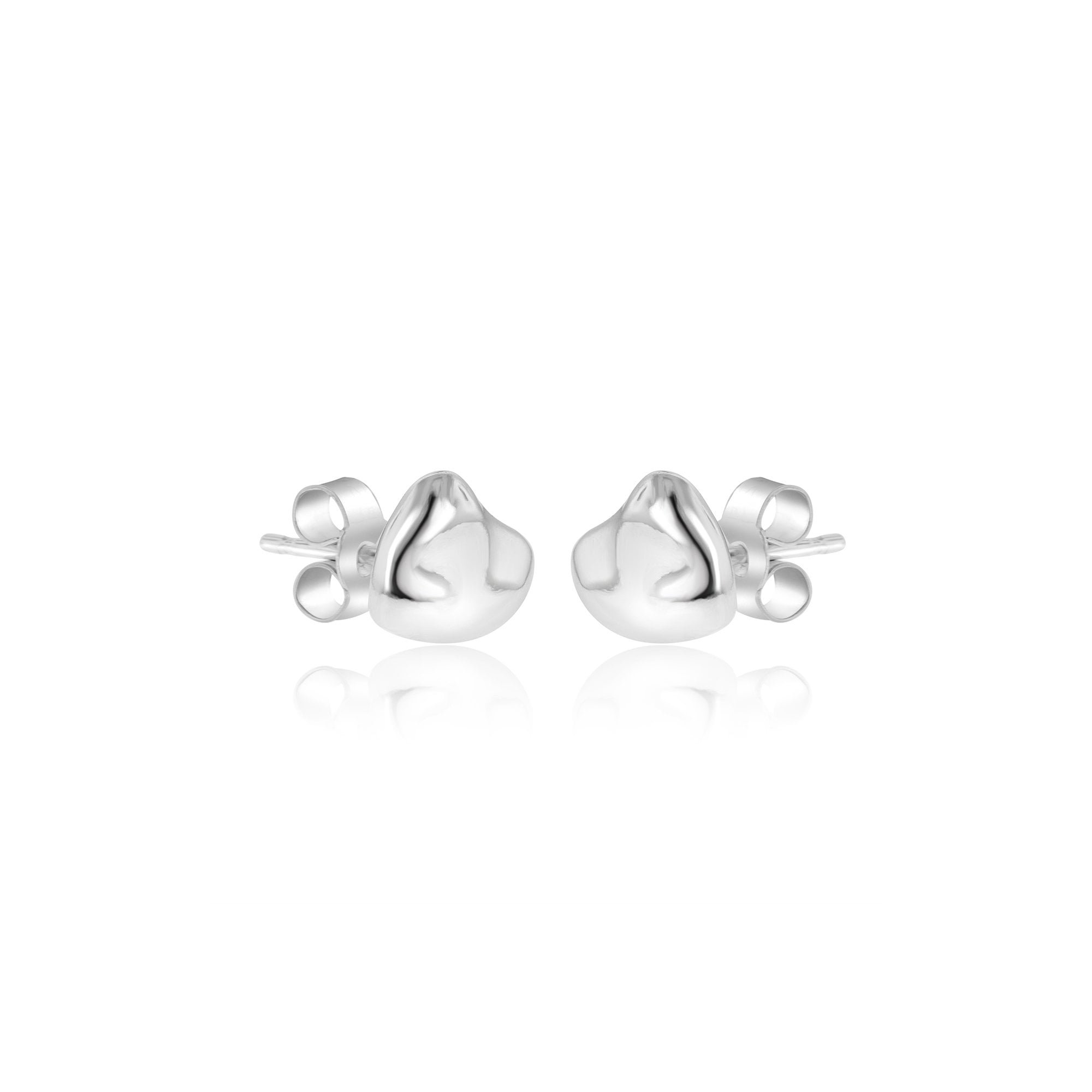 Sterling Silver Pebble Stud Earrings