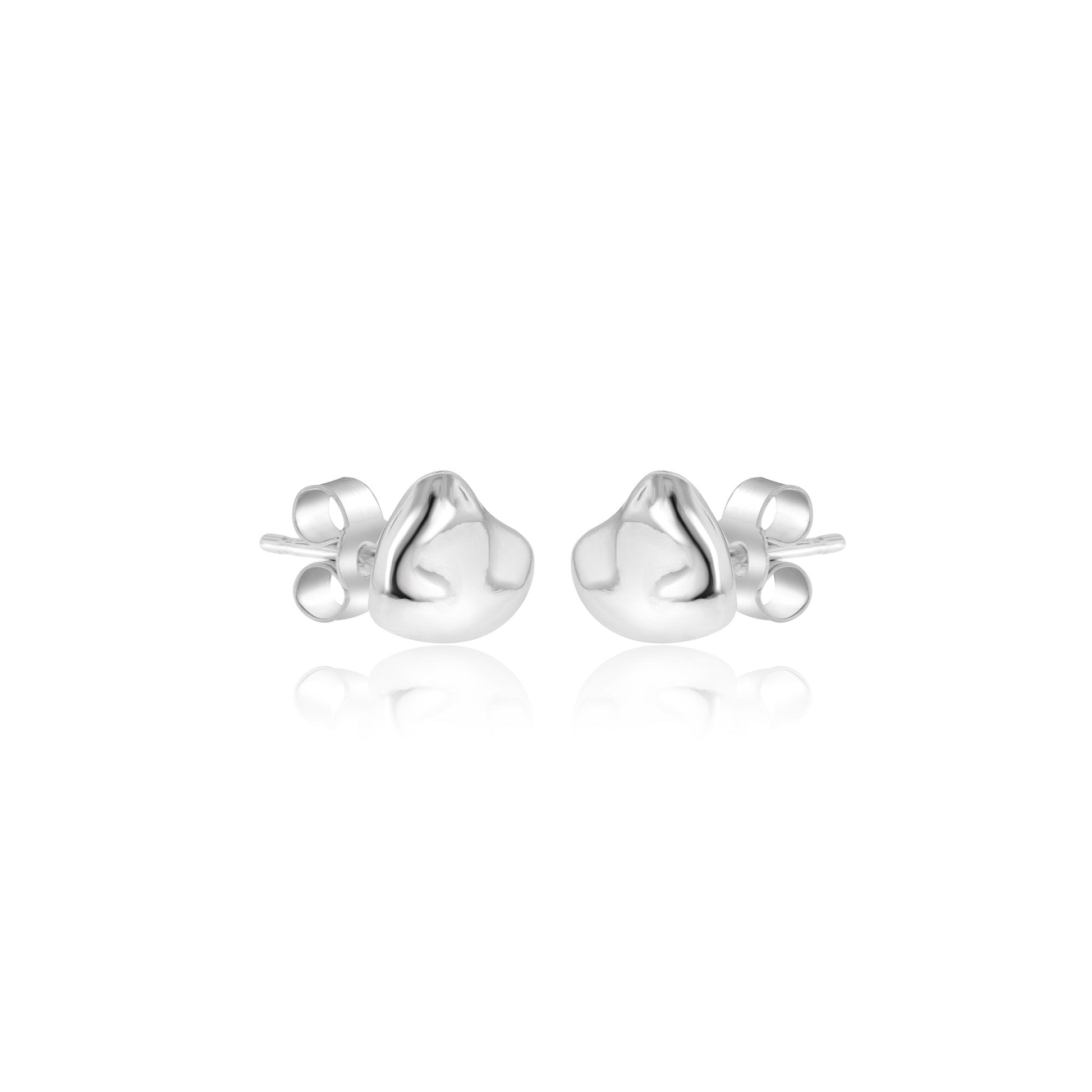 Sterling Silver Pebble Stud Earrings