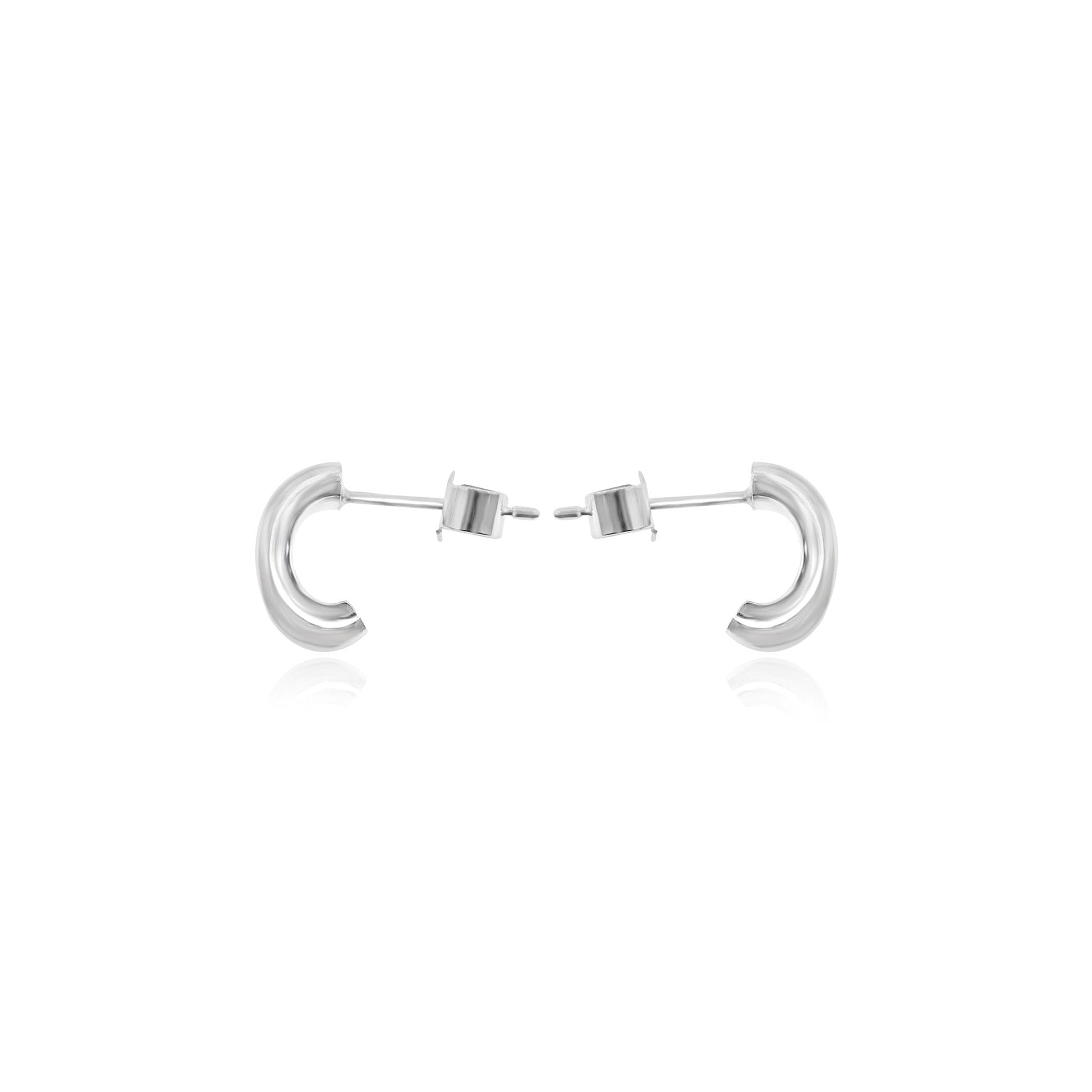 Sterling Silver Organic Three Loop Stud Earrings
