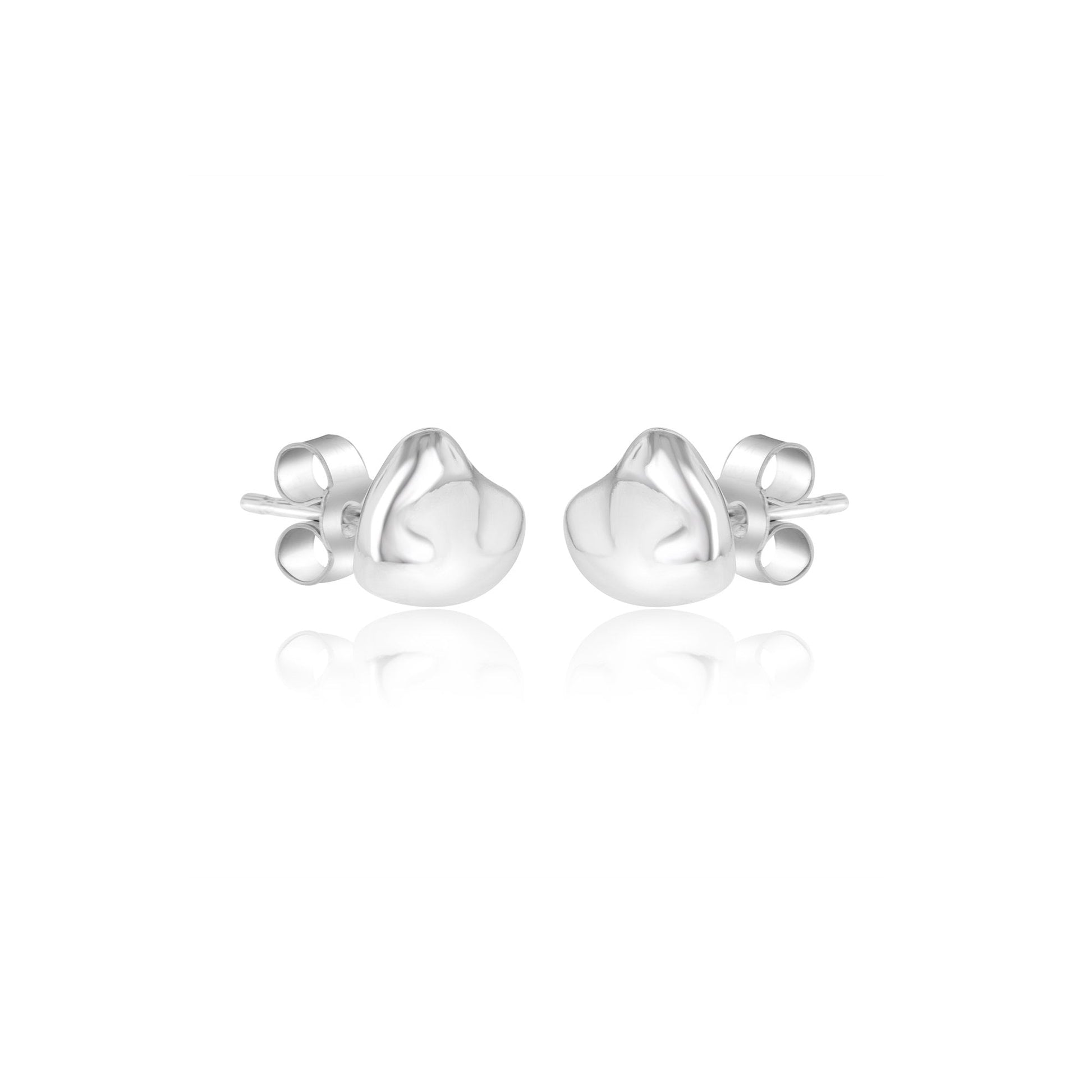 Sterling Silver Pebble Stud Earrings