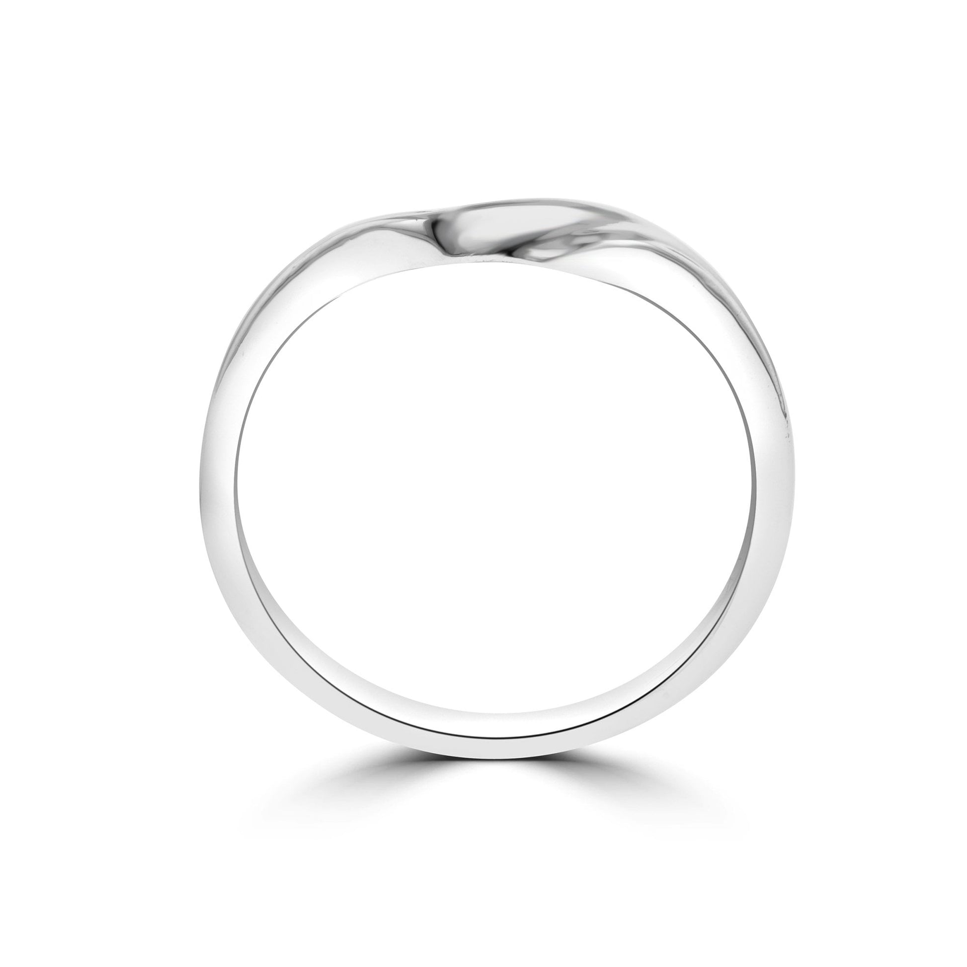 9ct White Gold Wishbone Shaped Ring With A Twist Feature