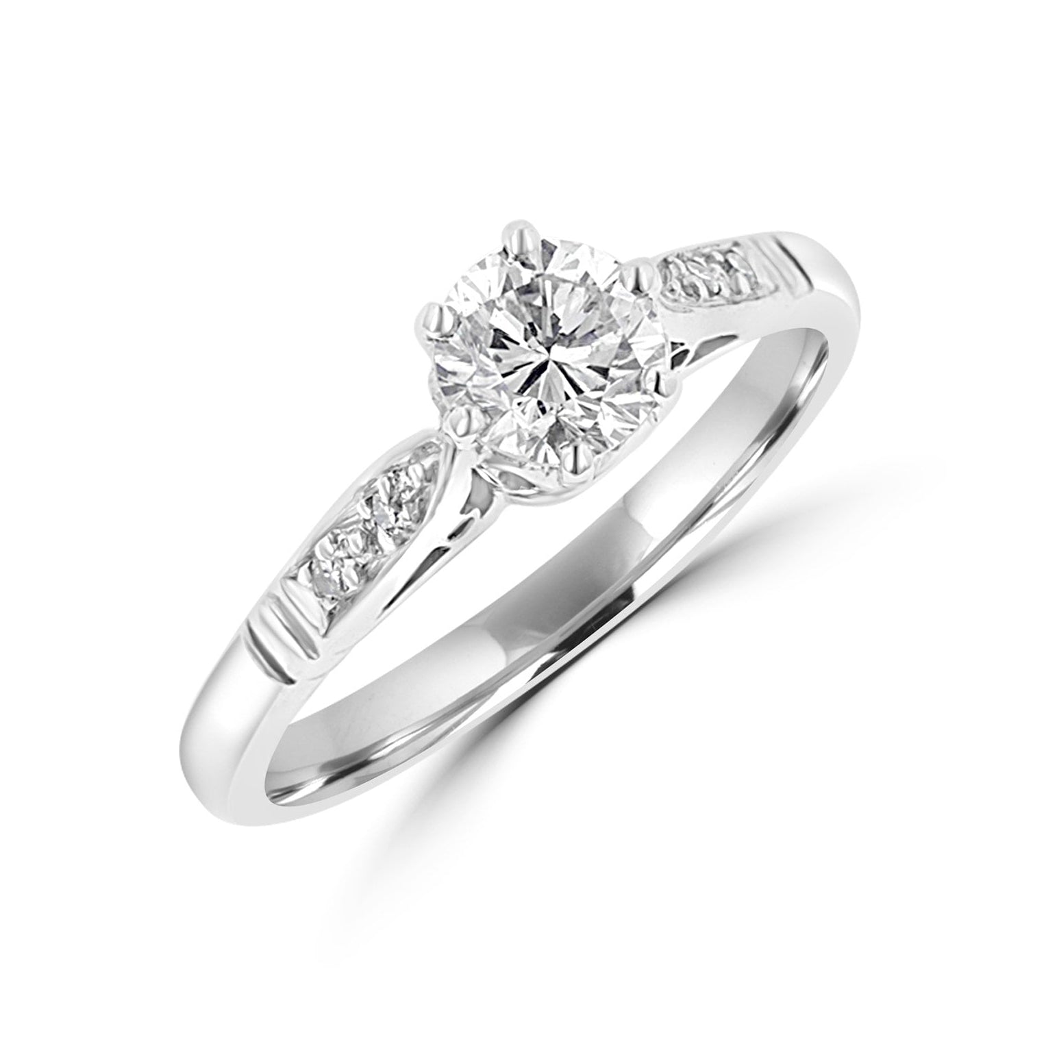 18ct White Gold and Platinum Round Brilliant Cut Diamond Ring Pre- Owned