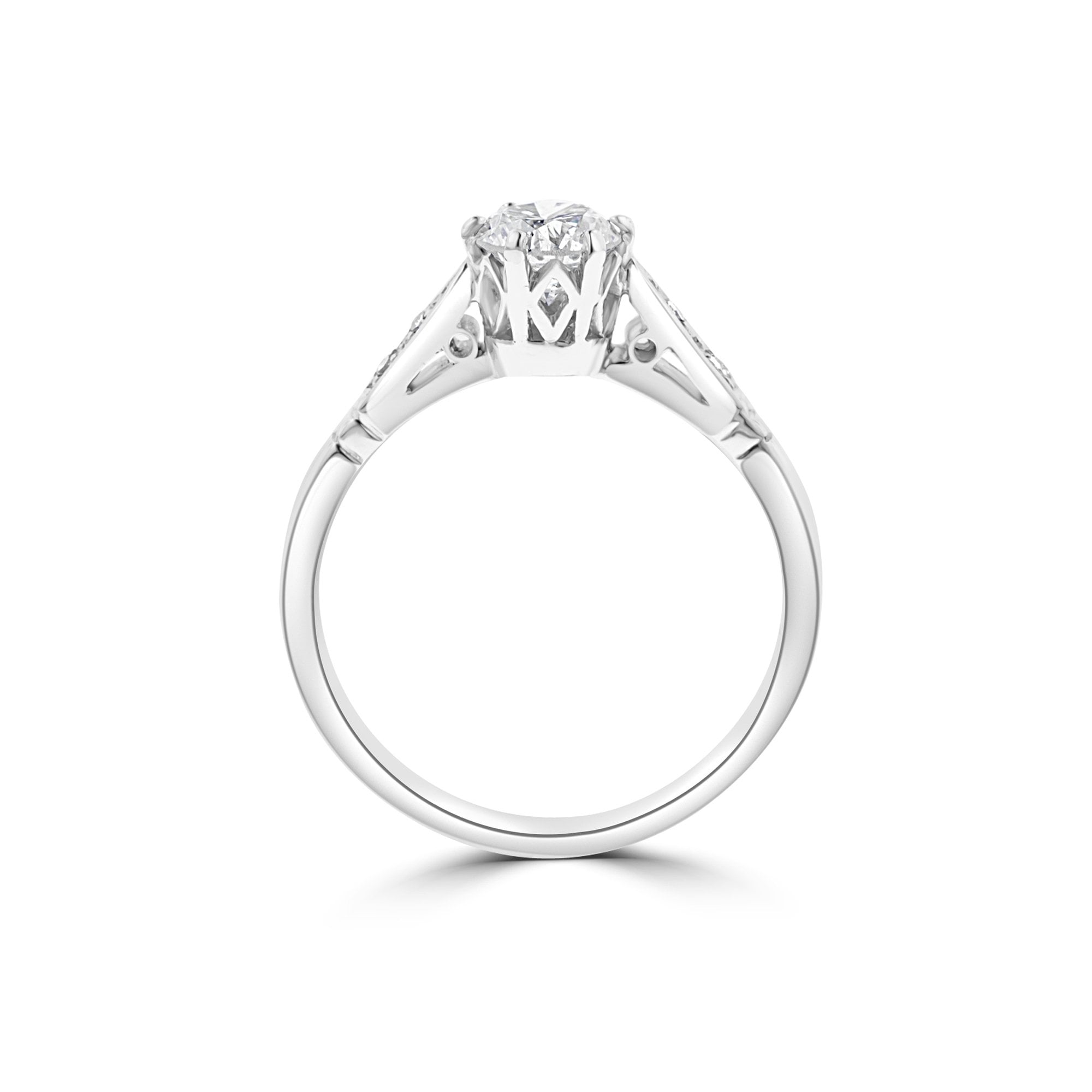 18ct White Gold and Platinum Round Brilliant Cut Diamond Ring Pre- Owned