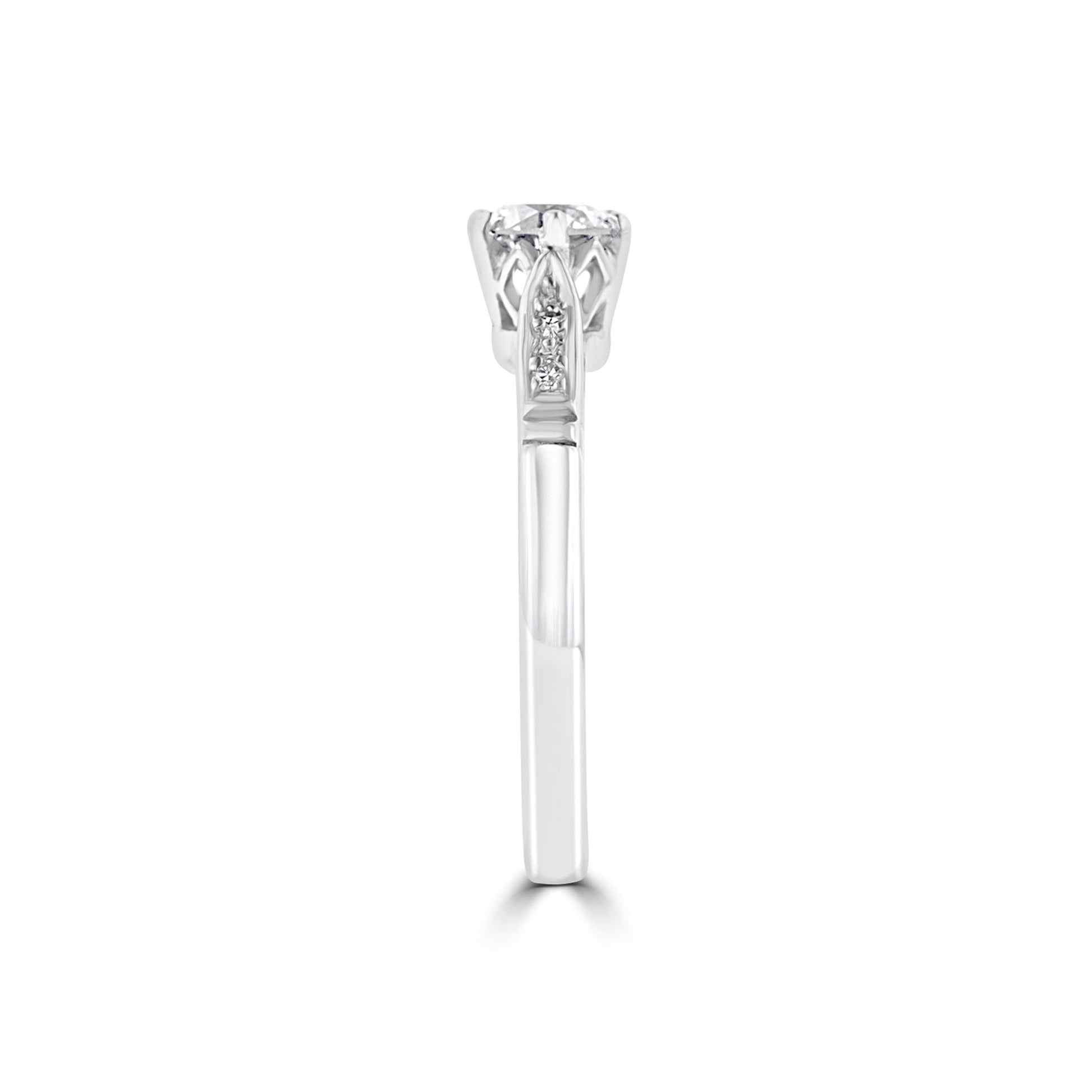 18ct White Gold and Platinum Round Brilliant Cut Diamond Ring Pre- Owned