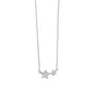 Sterling Silver Double Star Necklace With CZ's