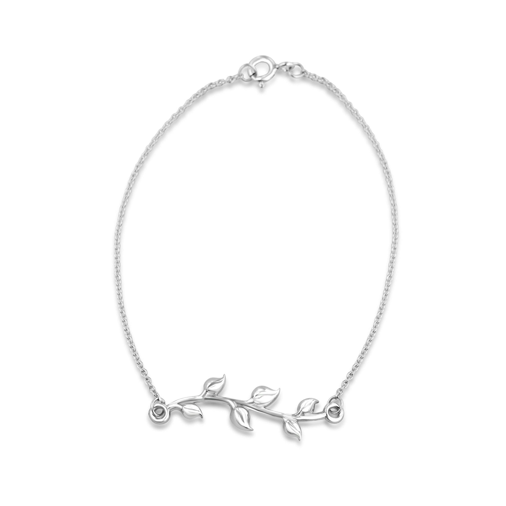 Sterling Silver Leaf Necklace, Earring and Bracelet Gift Set