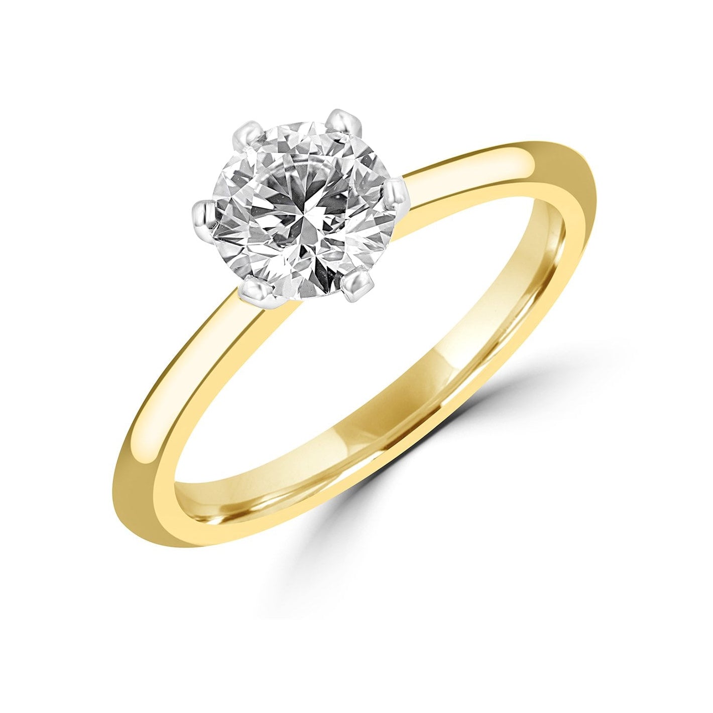 Six Claw 1.00ct GIA Certified Diamond Ring in 18ct Yellow Gold in a Platinum Setting