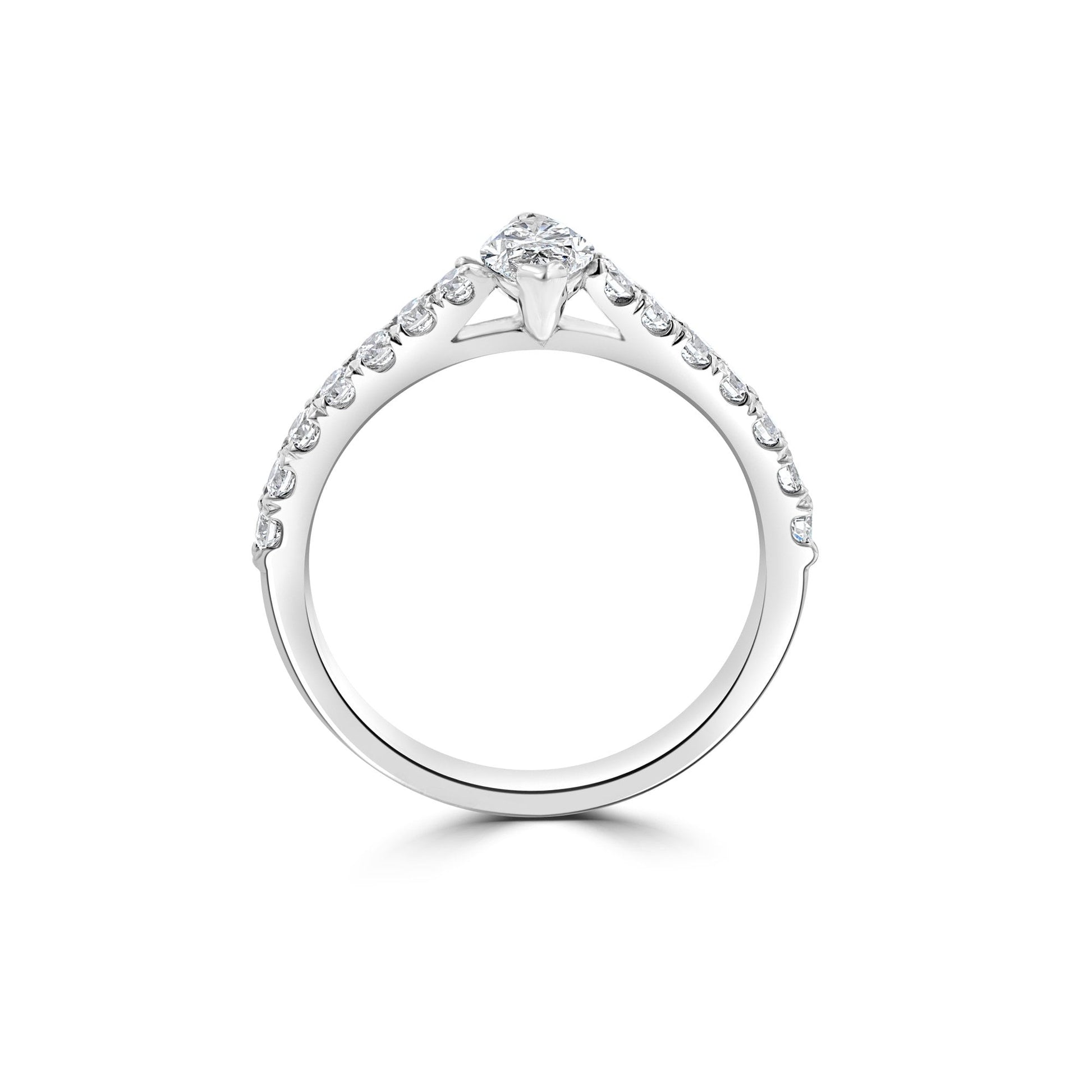 Avanti Platinum Marquise Ring with Diamond Set Shoulders 0.87ct Total
