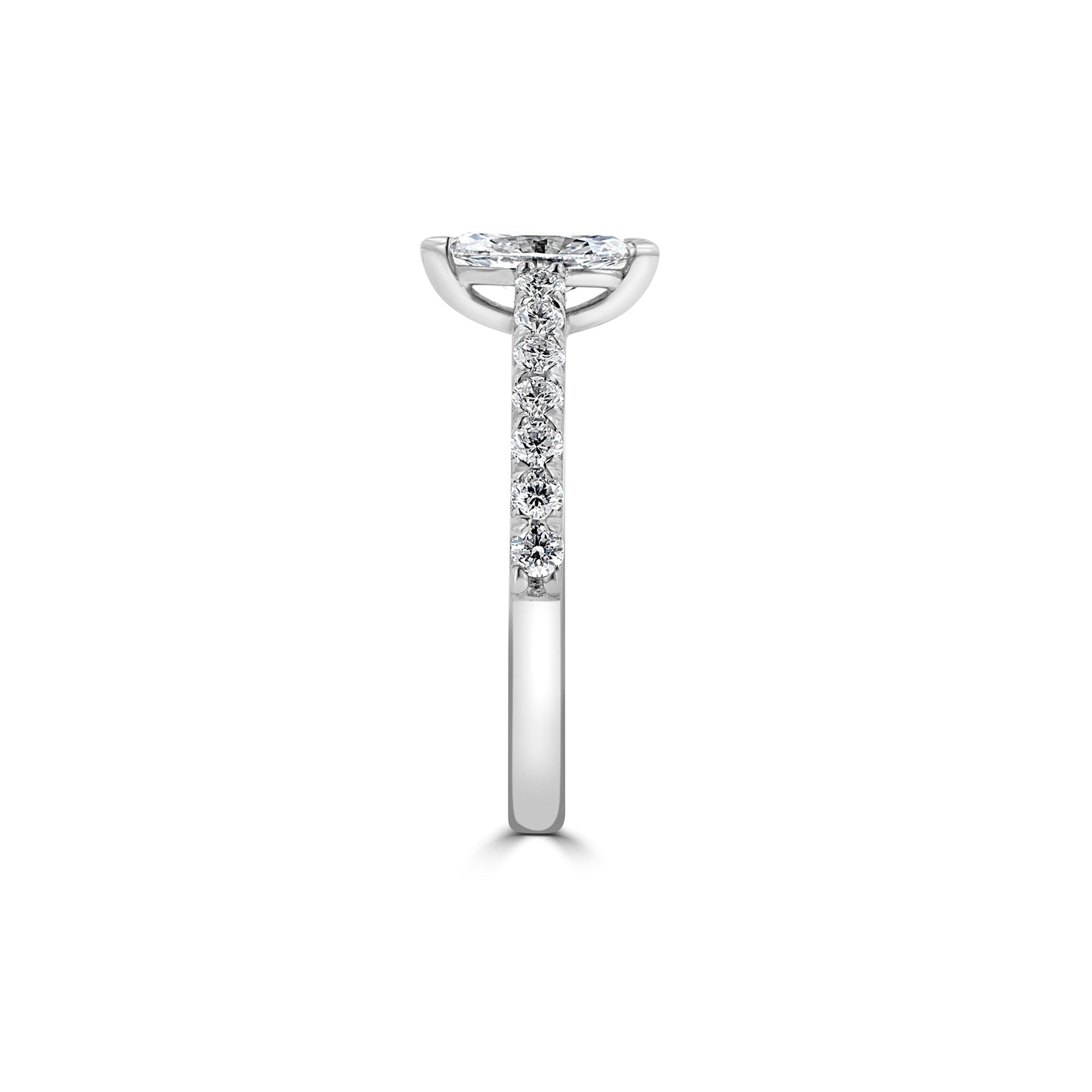 Avanti Platinum Marquise Ring with Diamond Set Shoulders 0.87ct Total
