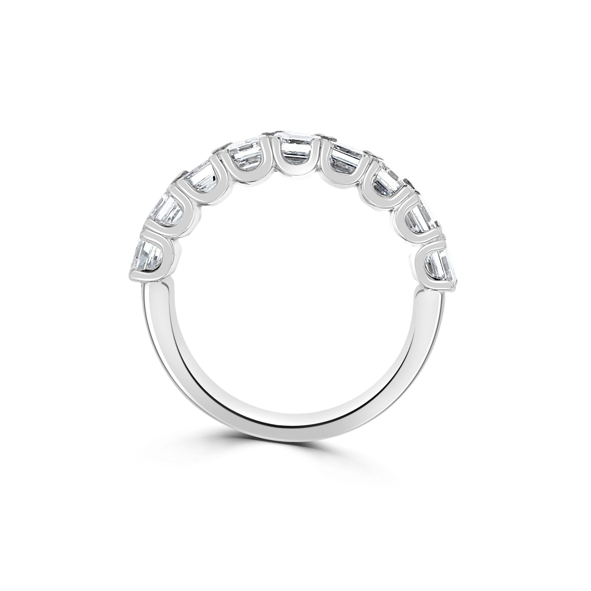 Platinum 1/2 Eternity Ring with Nine Asscher Cut Diamonds 2.27ct Total