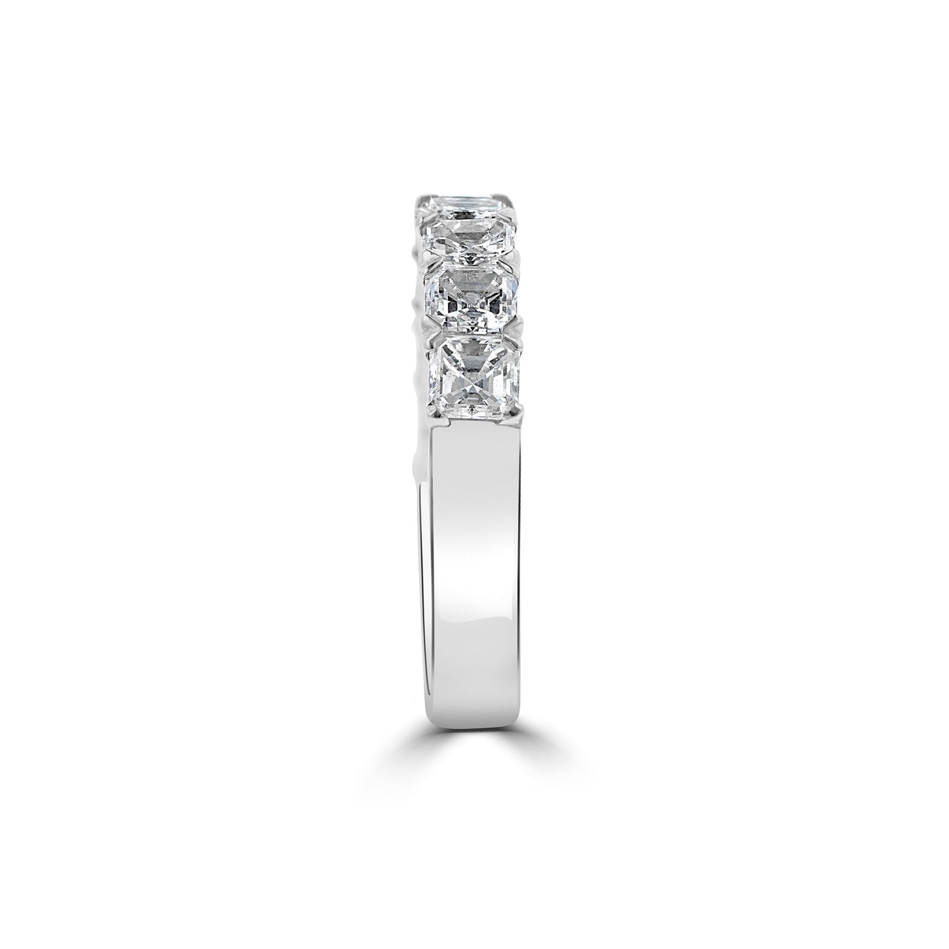 Platinum 1/2 Eternity Ring with Nine Asscher Cut Diamonds 2.27ct Total