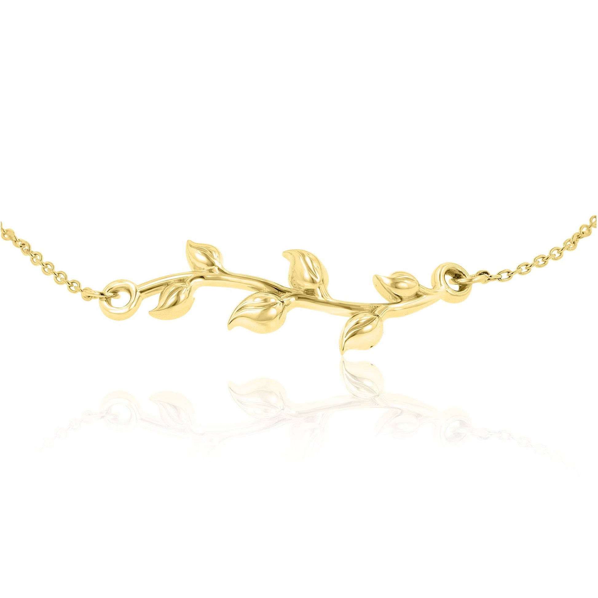 Delicate 9ct Yellow Gold Six Leaf Branch Bracelet