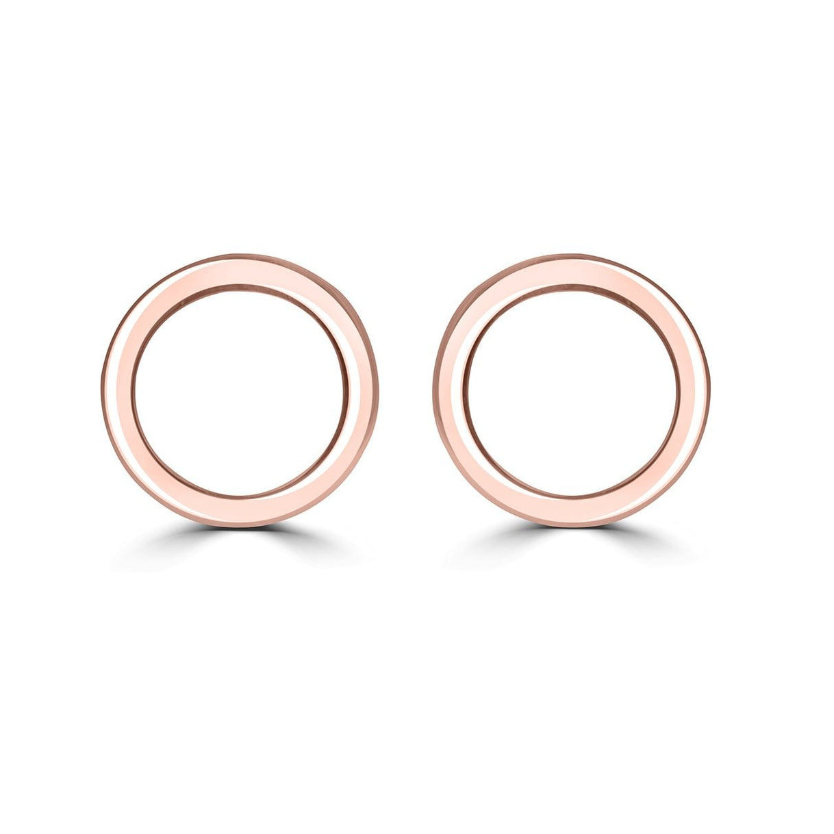 9ct Rose Gold Circle Stud Earrings