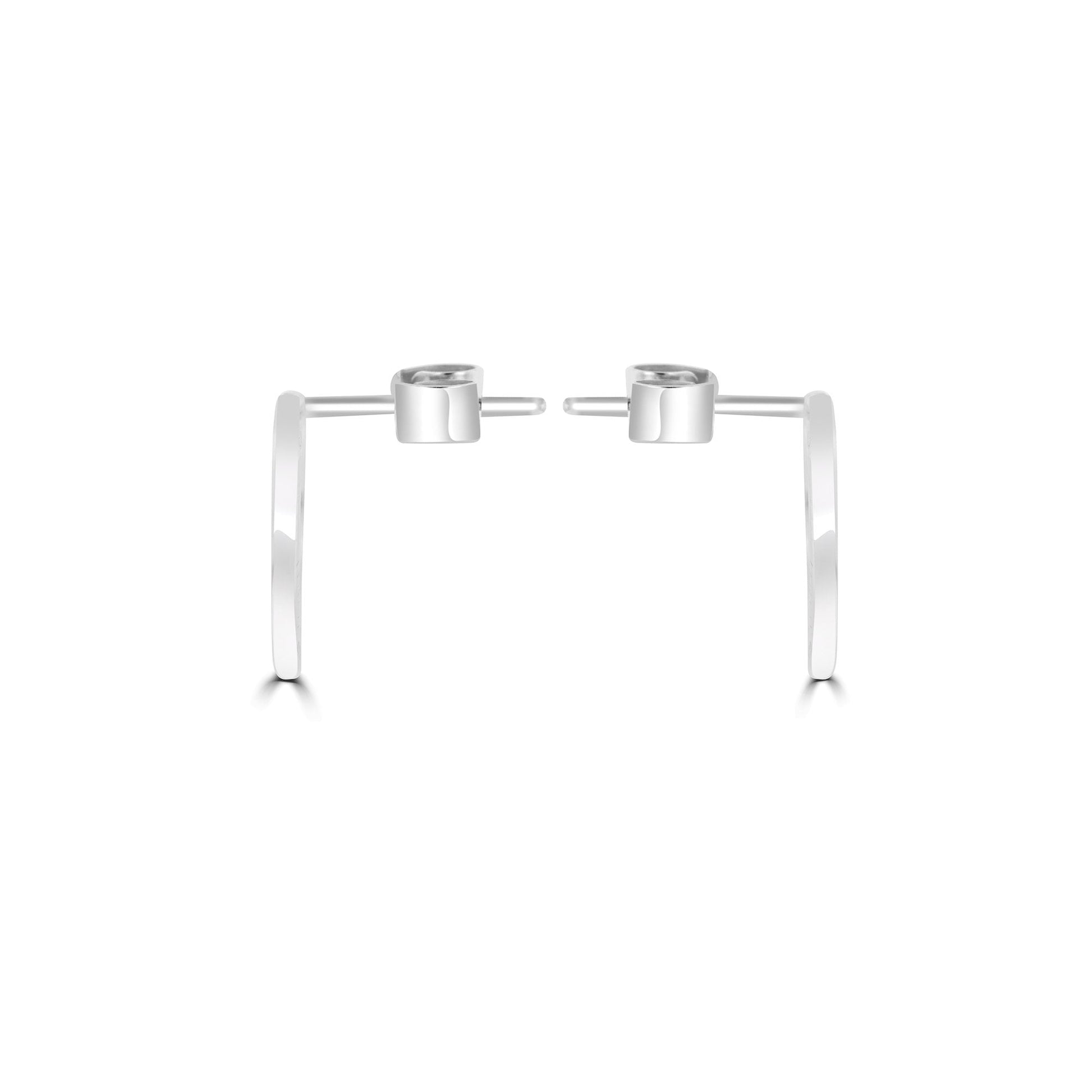 9ct White Gold Circle Stud Earrings