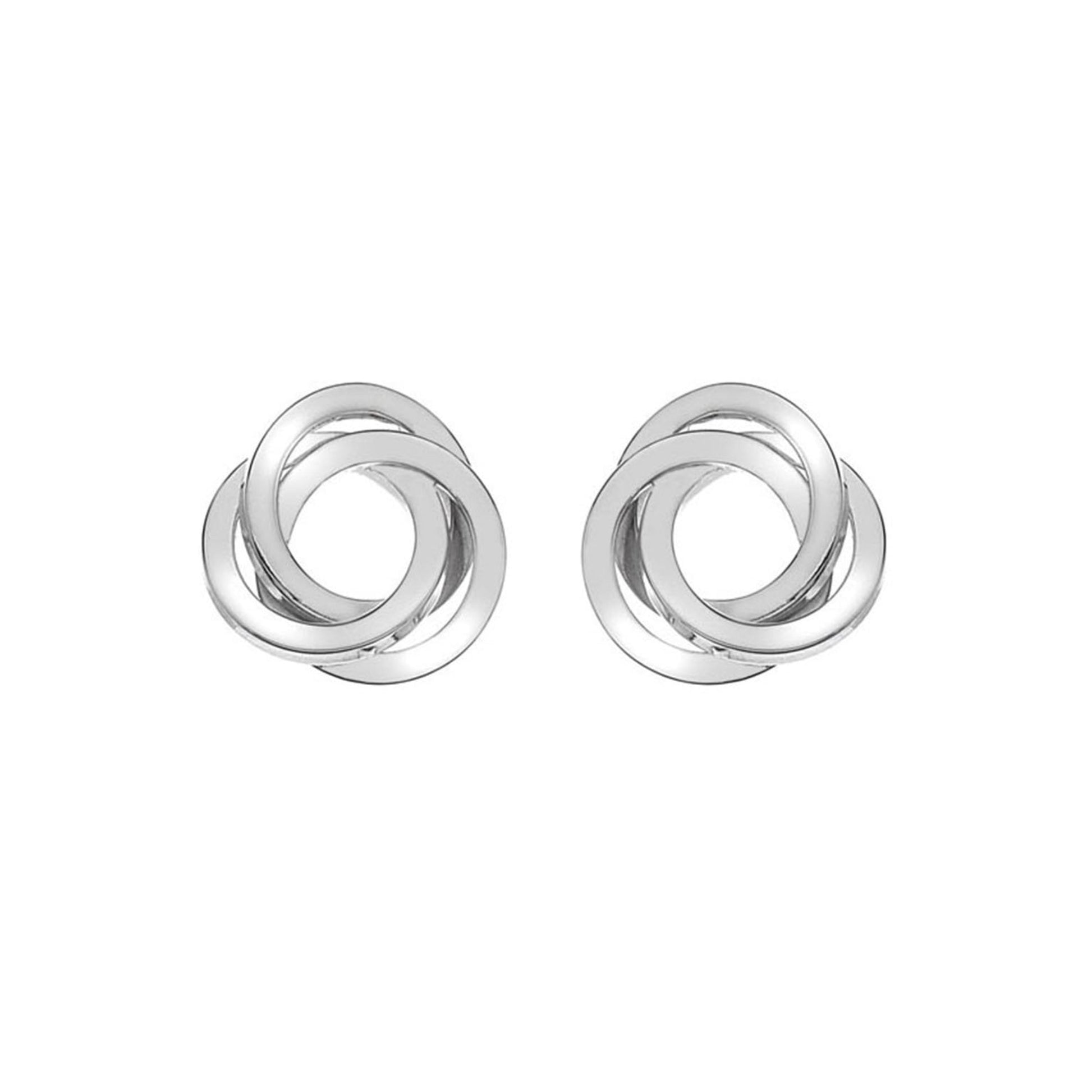 Silver Triple Band Silver Stud Earrings
