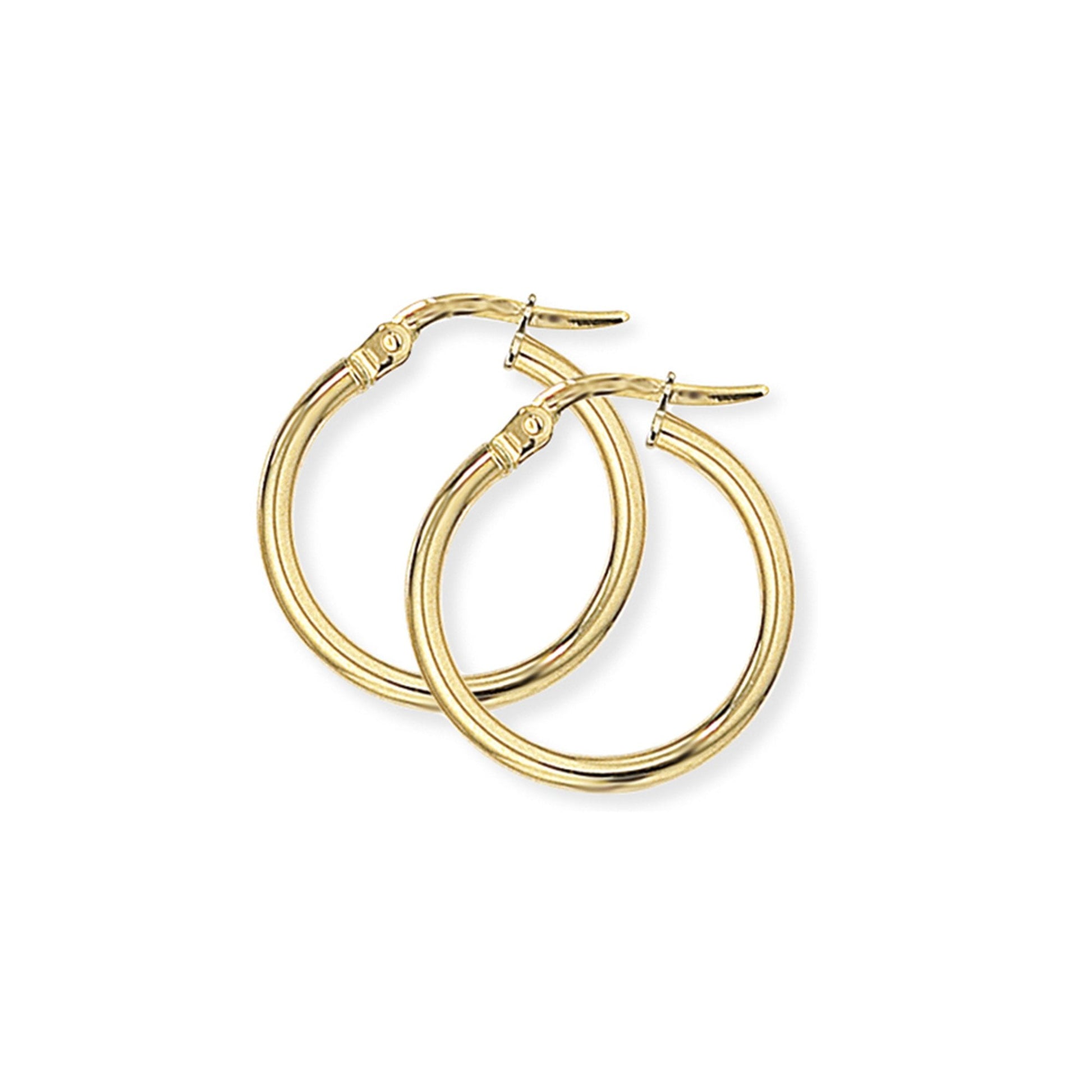 9ct Yellow Gold 18mm Hinged Top Skinny Round Section Hoops