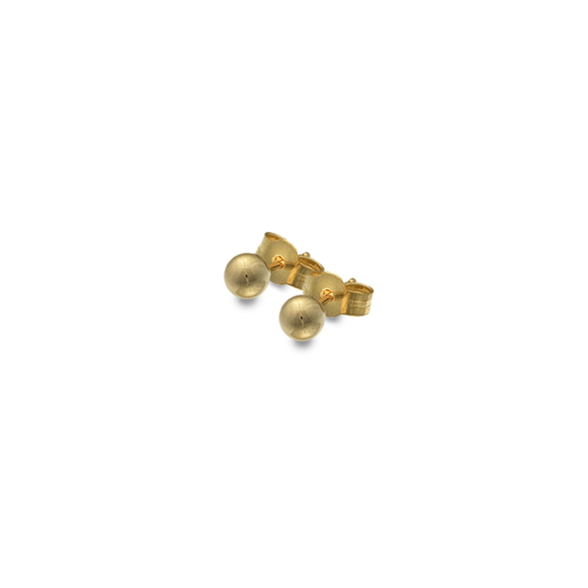 9ct Yellow Gold 4mm Round Pinball Stud Earrings