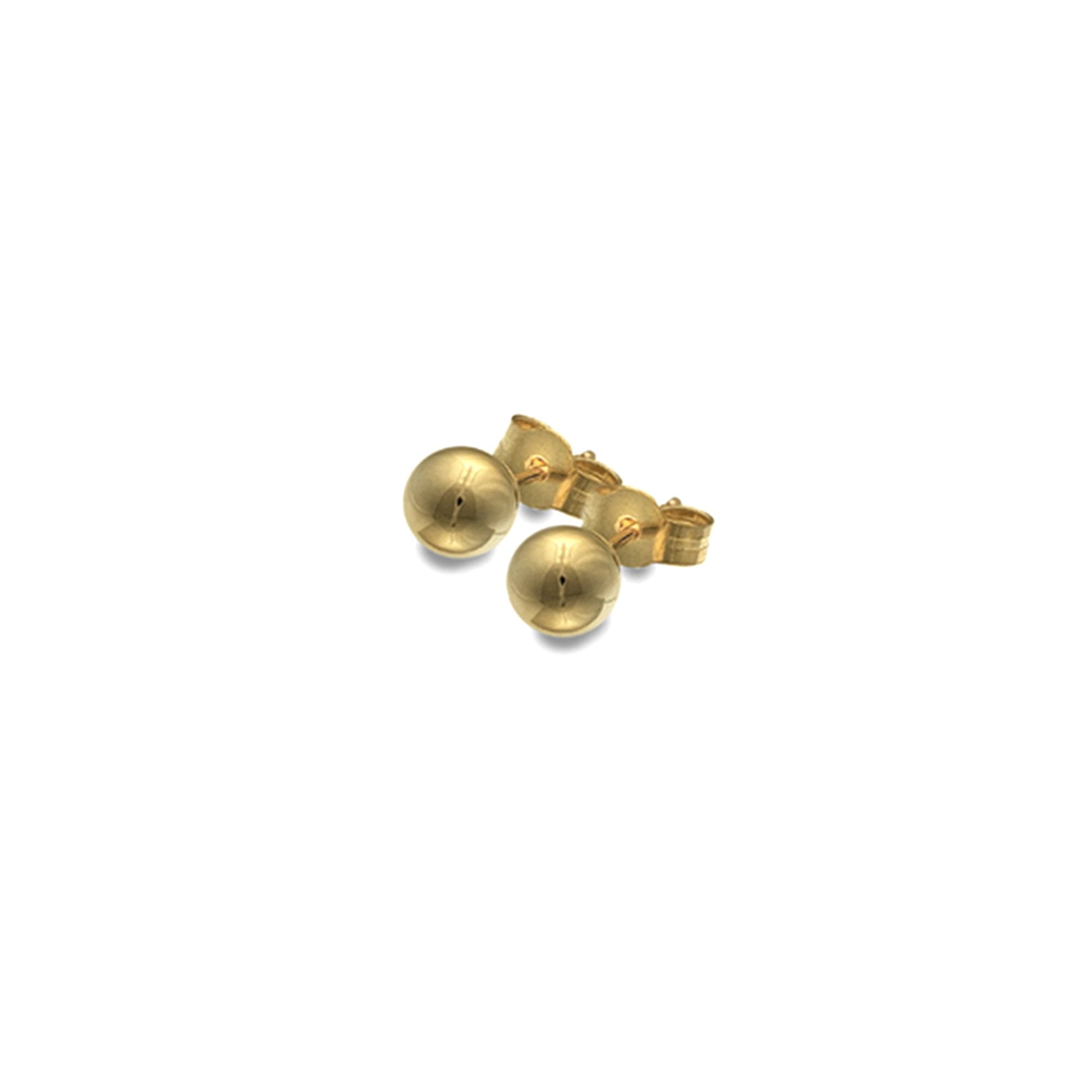 9ct Yellow Gold 5mm Round Pinball Stud Earrings