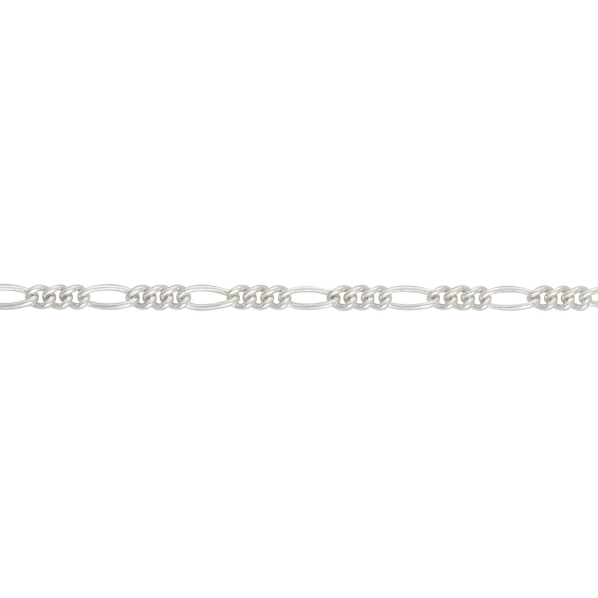 Sterling Silver Rounded Figaro Chain