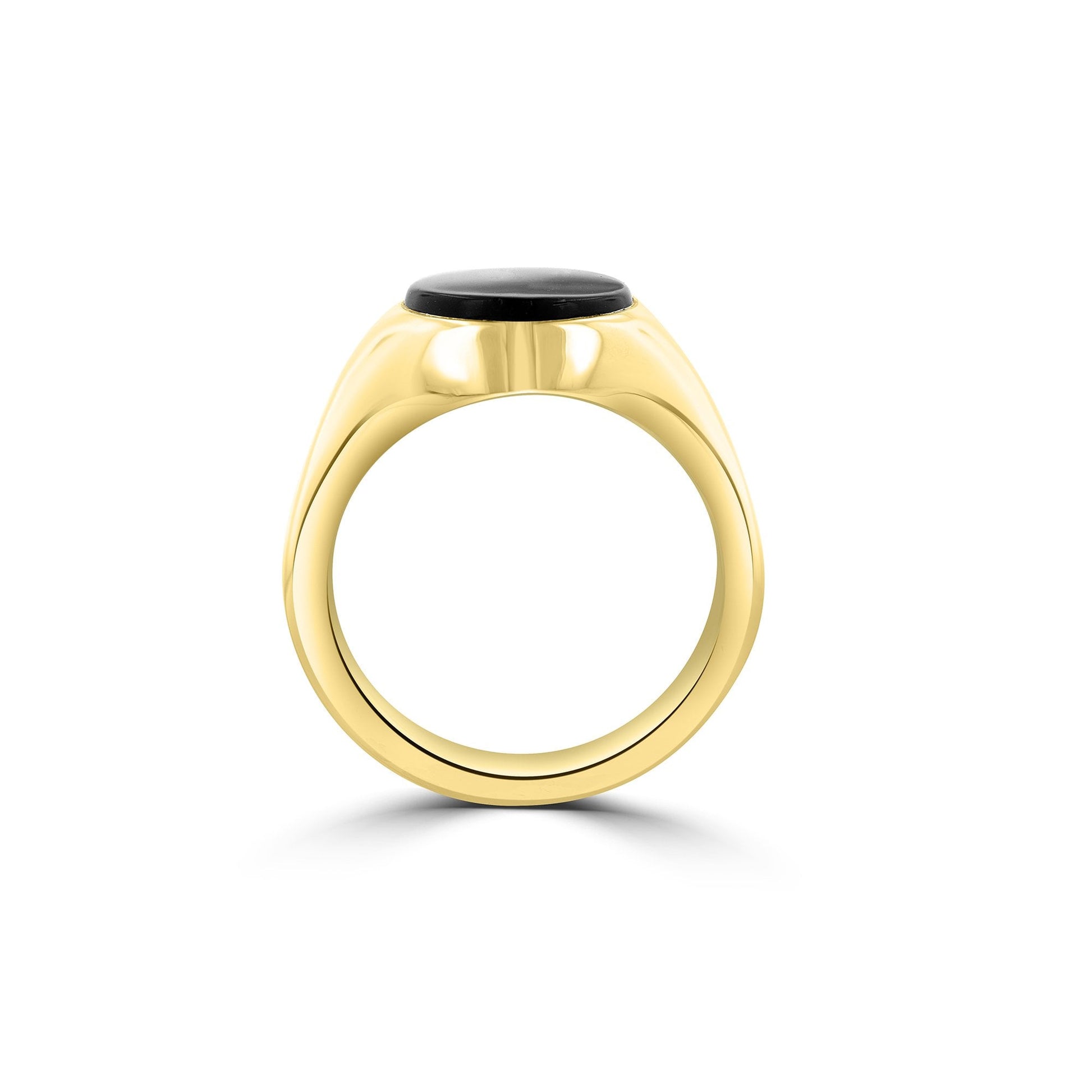 9ct Yellow Gold Oval Top Signet Ring Set with Bloodstone