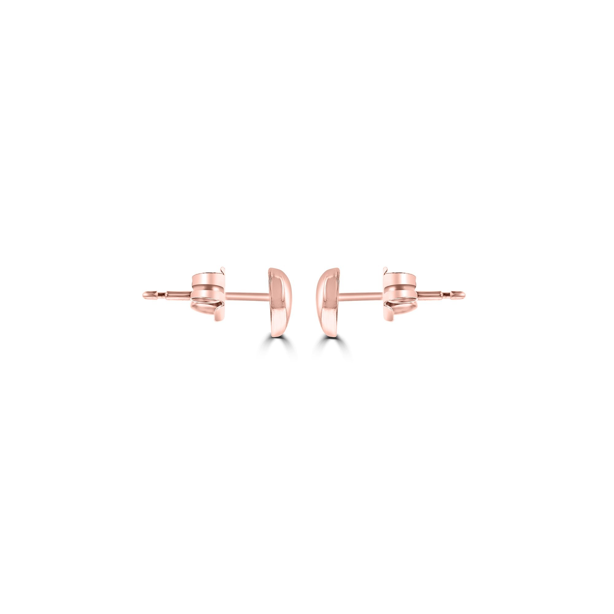 Small 9ct Rose Gold Heart Stud Earrings