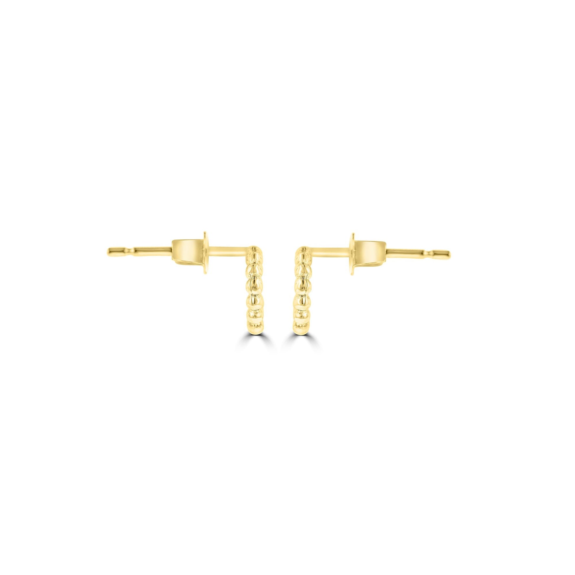 9ct Yellow Gold Open Circle Bead Stud Earrings