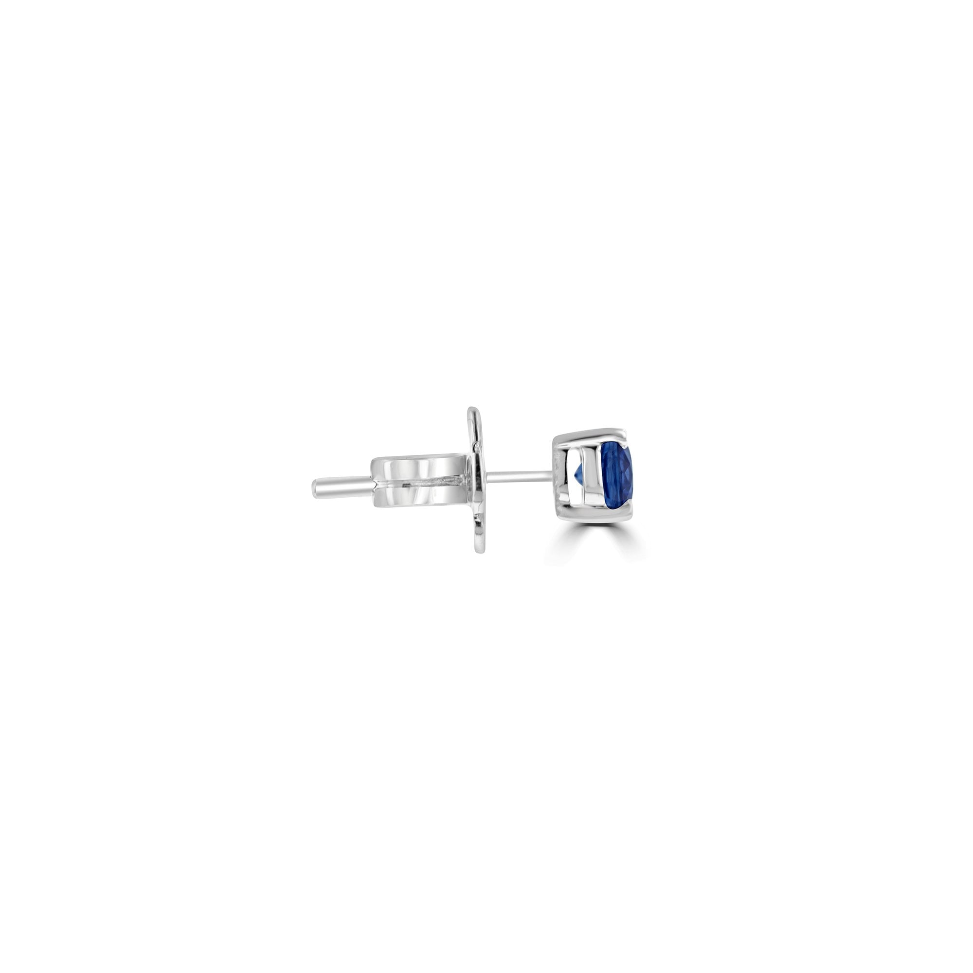 18ct White Gold Classic Oval Sapphire Earrings