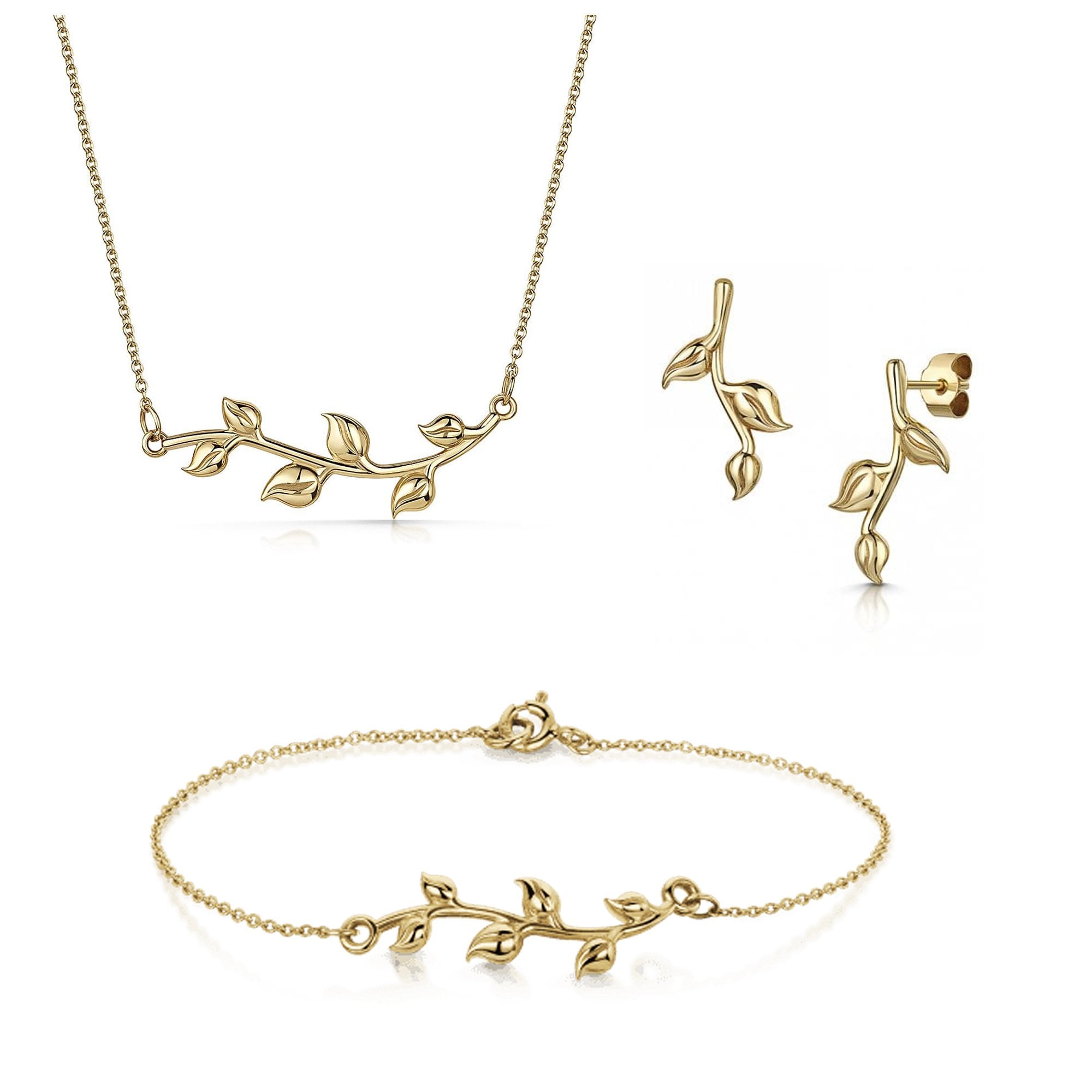 Unique Leaf Gift Set in 9ct Yellow Gold