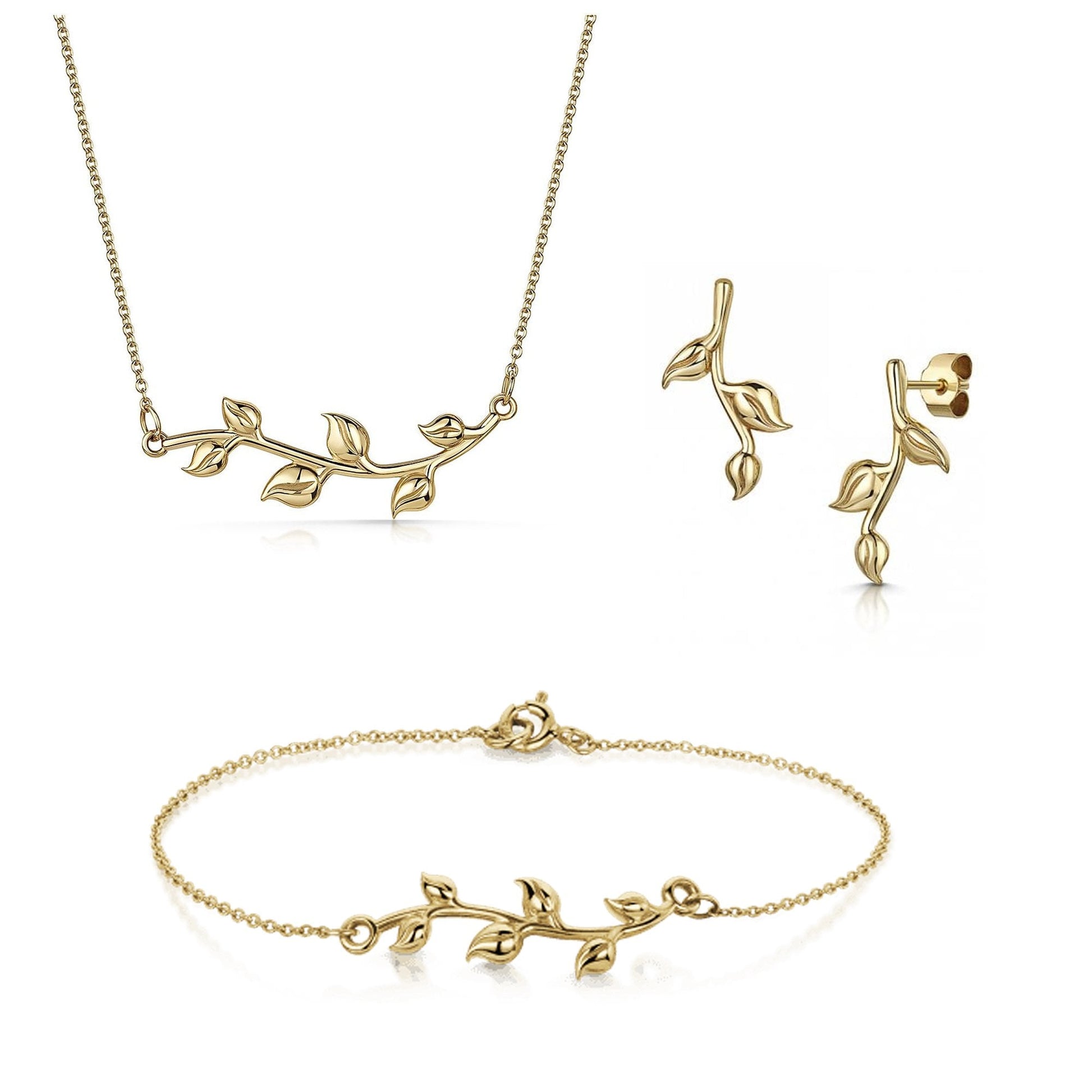 Unique Leaf Gift Set in 9ct Yellow Gold