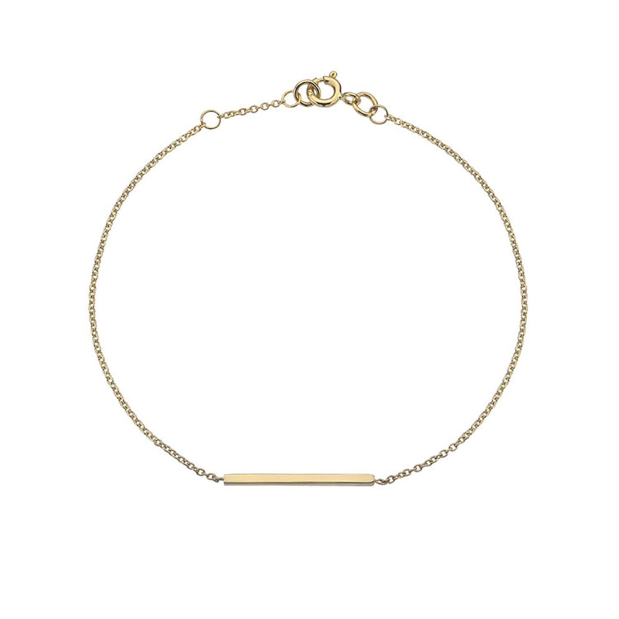 9ct Yellow Gold Chain Bracelet With Bar