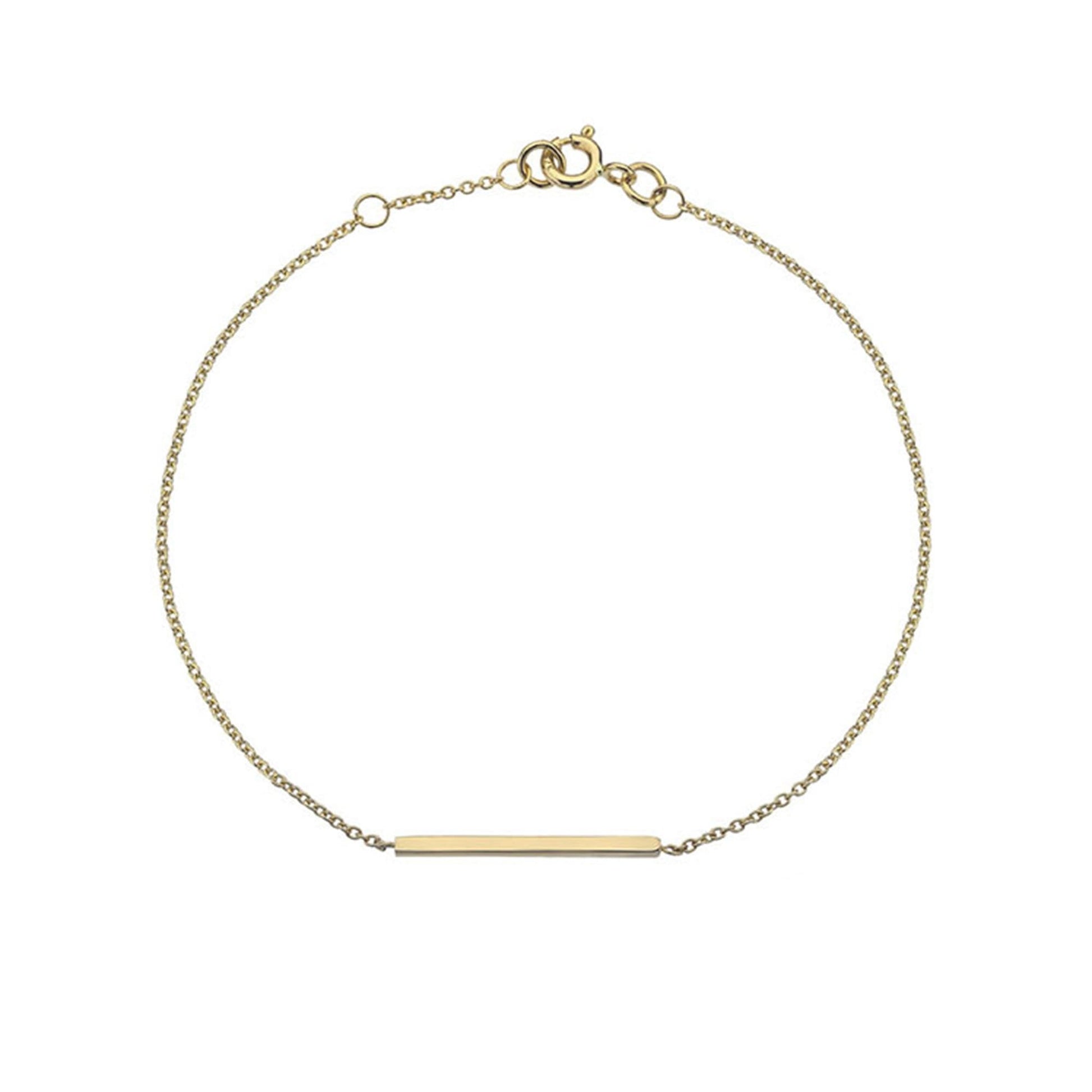 9ct Yellow Gold Chain Bracelet With Bar