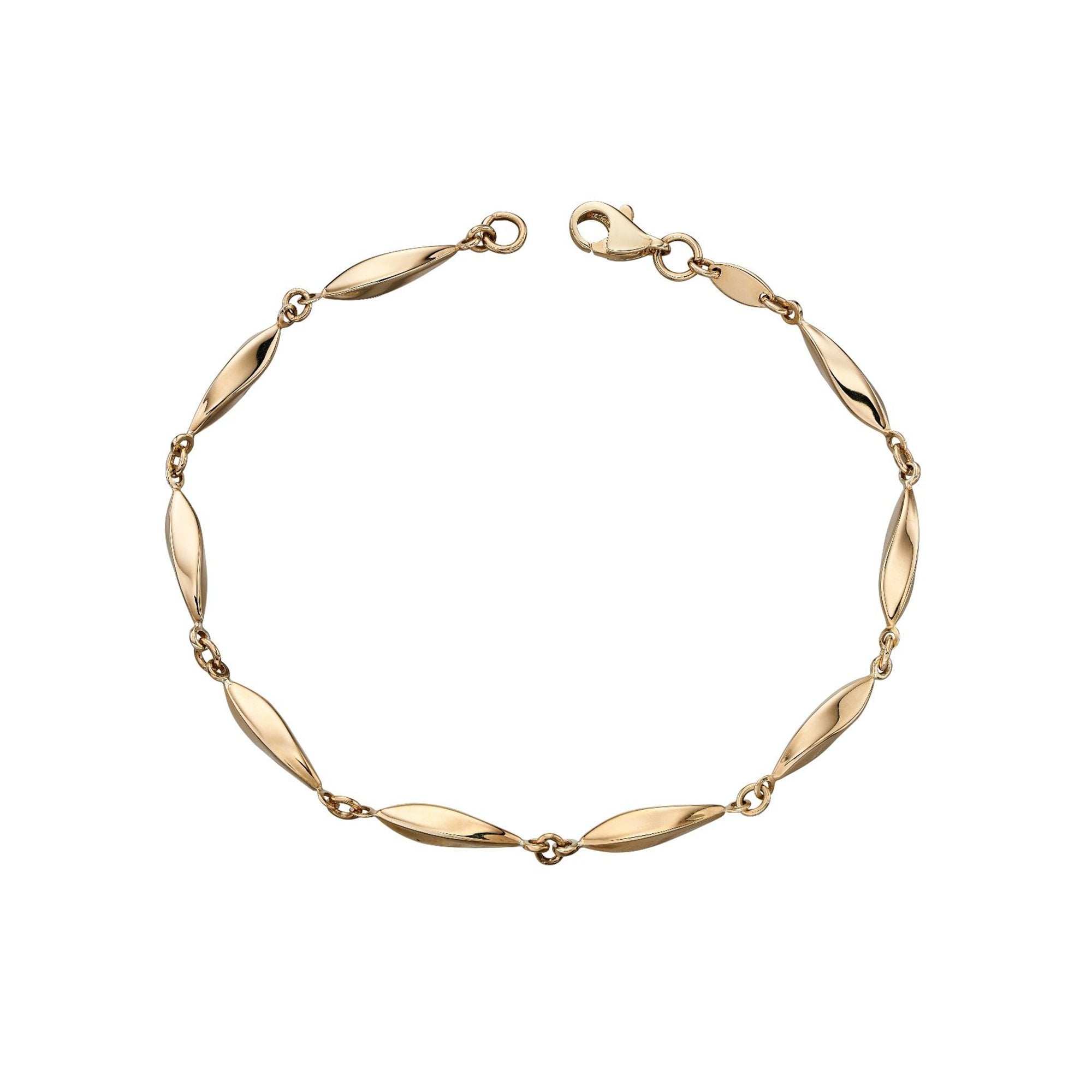 9ct Yellow Gold Twisted Hollow Link Bracelet
