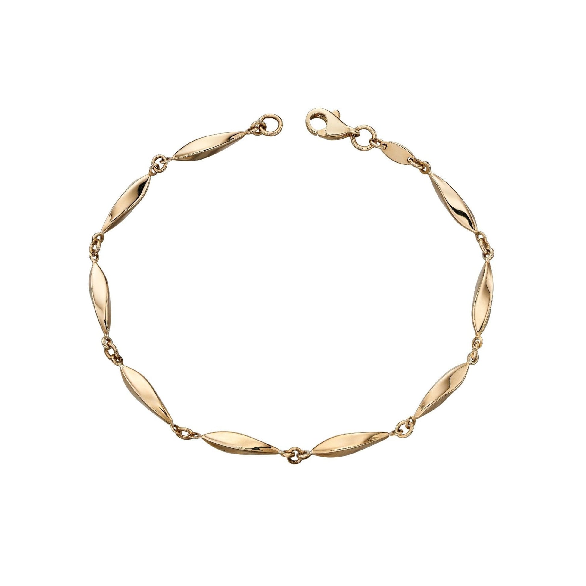 9ct Yellow Gold Twisted Hollow Link Bracelet