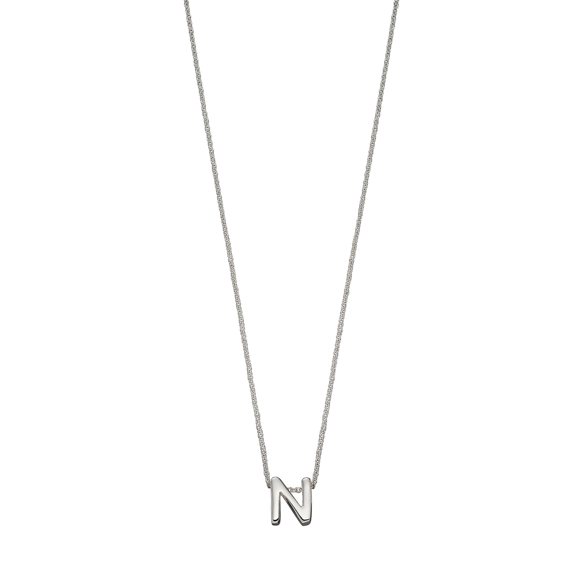 Sterling Silver Letter N Necklace