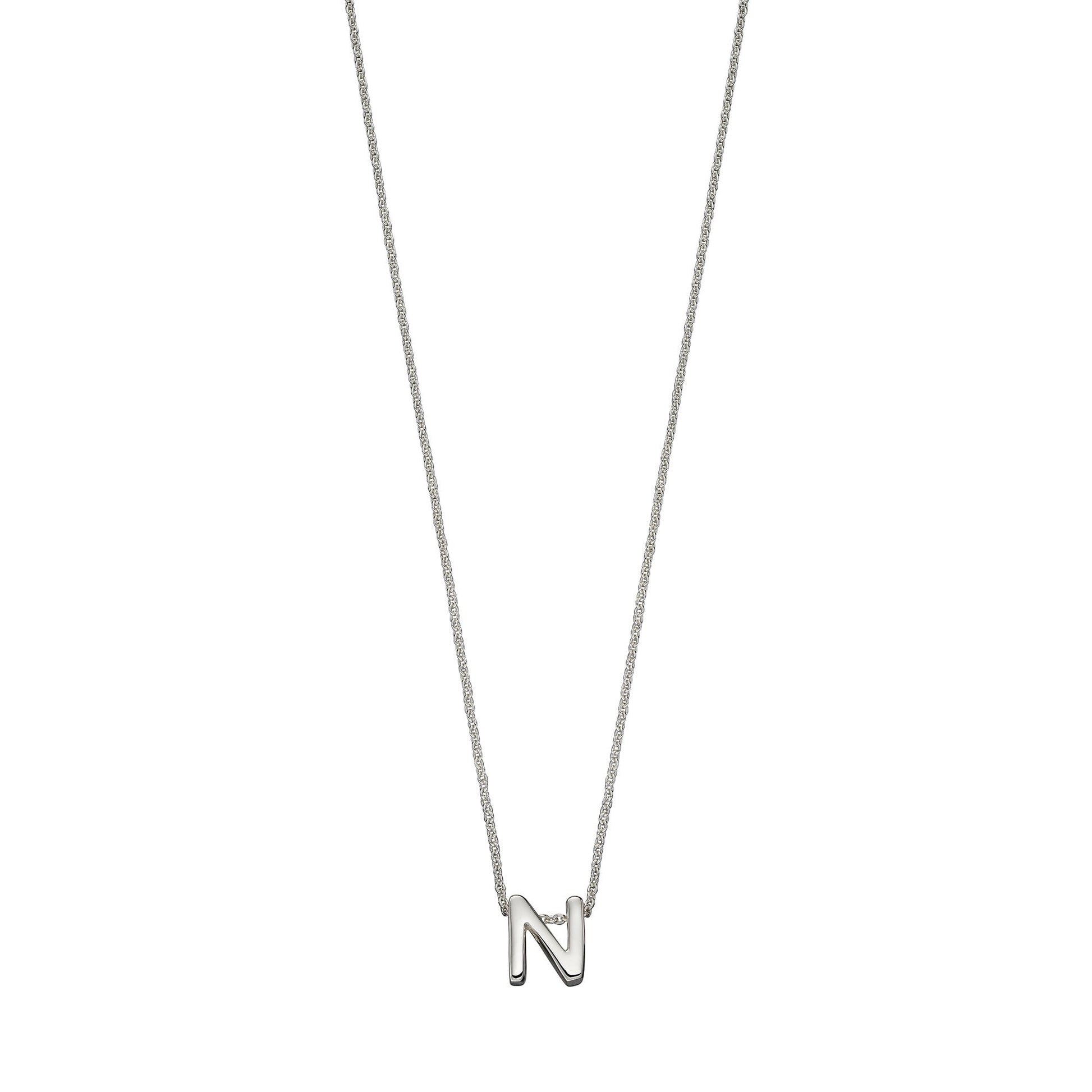 Sterling Silver Letter N Necklace