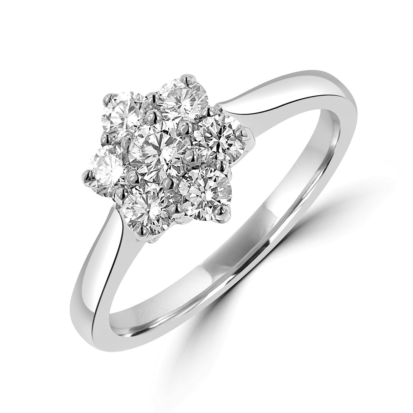 Platinum Traditional Diamond Cluster Ring
