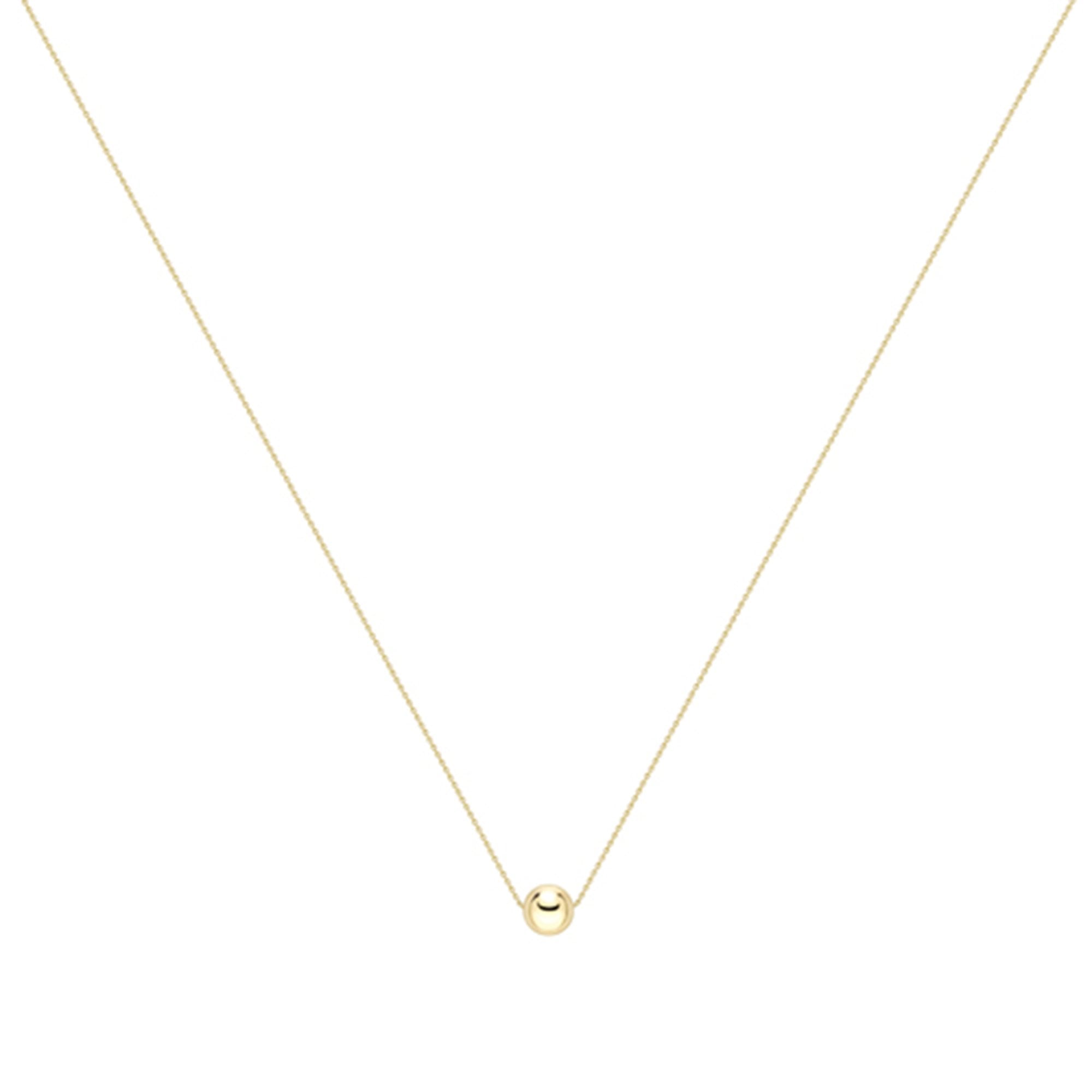 9ct Yellow Gold Ball Slider Necklace